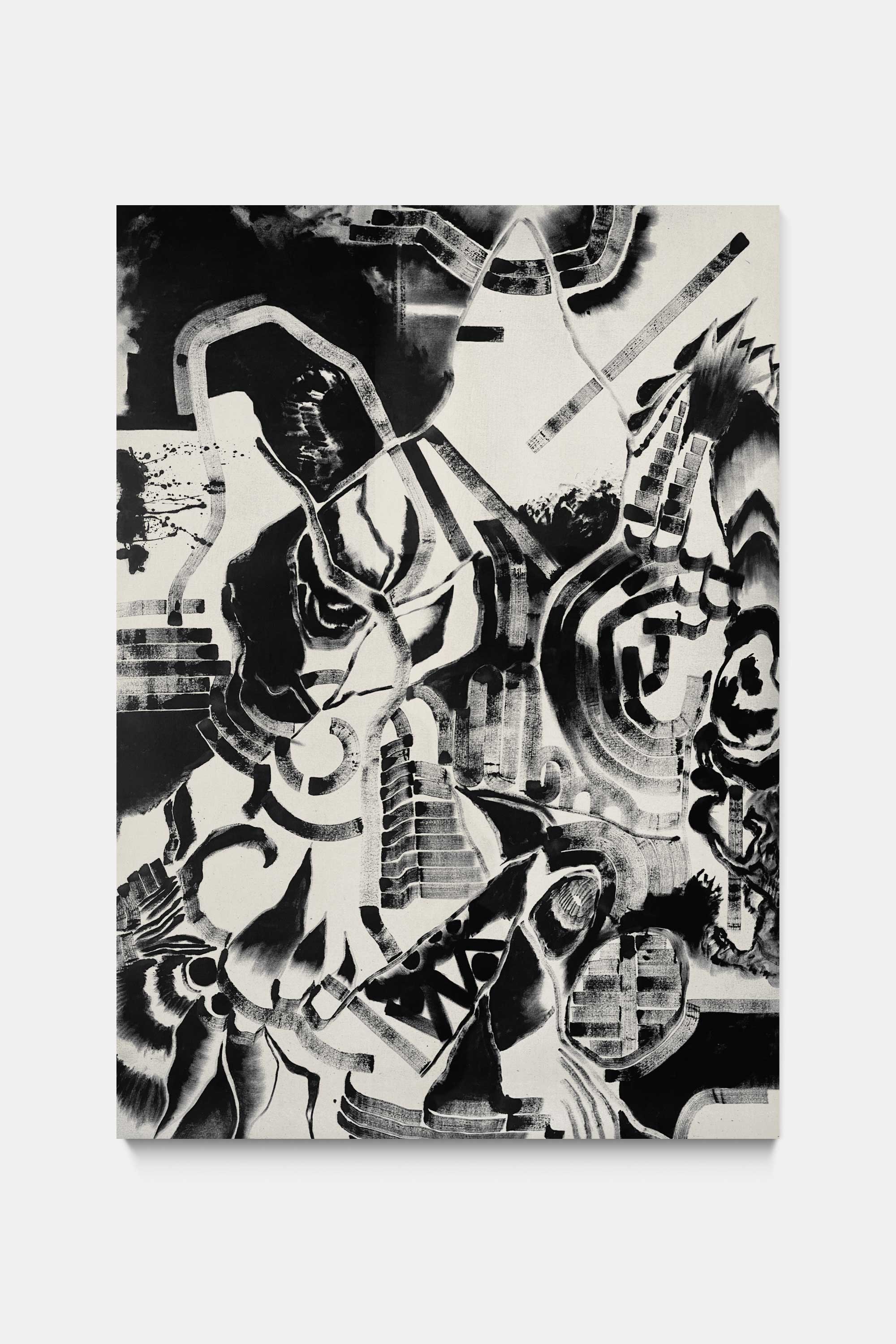 Untitled, 2023. Iron oxide on canvas. 195&#160;×&#160;275&#160;cm.