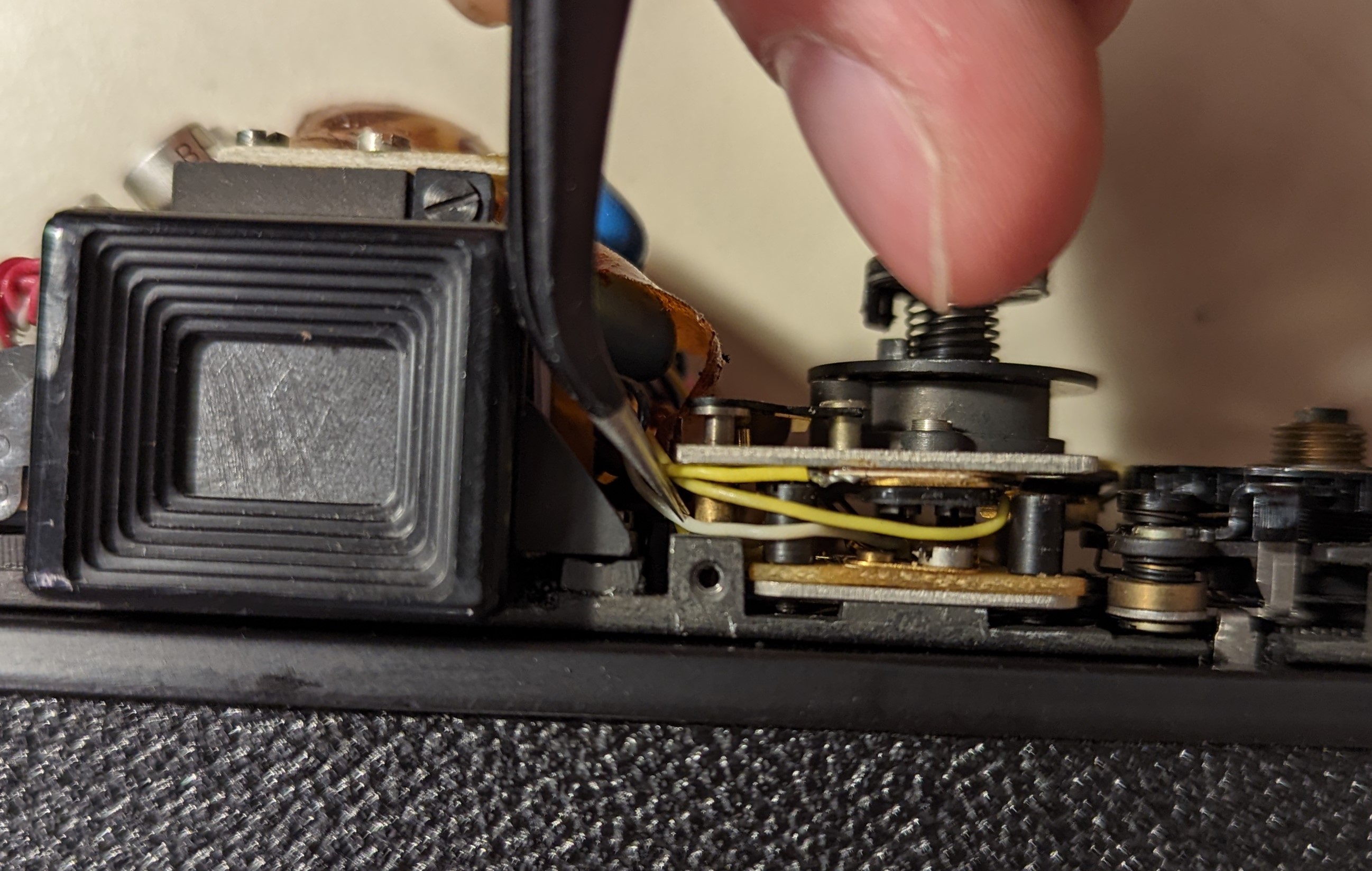 14. Rear view of mechanisms to remove.