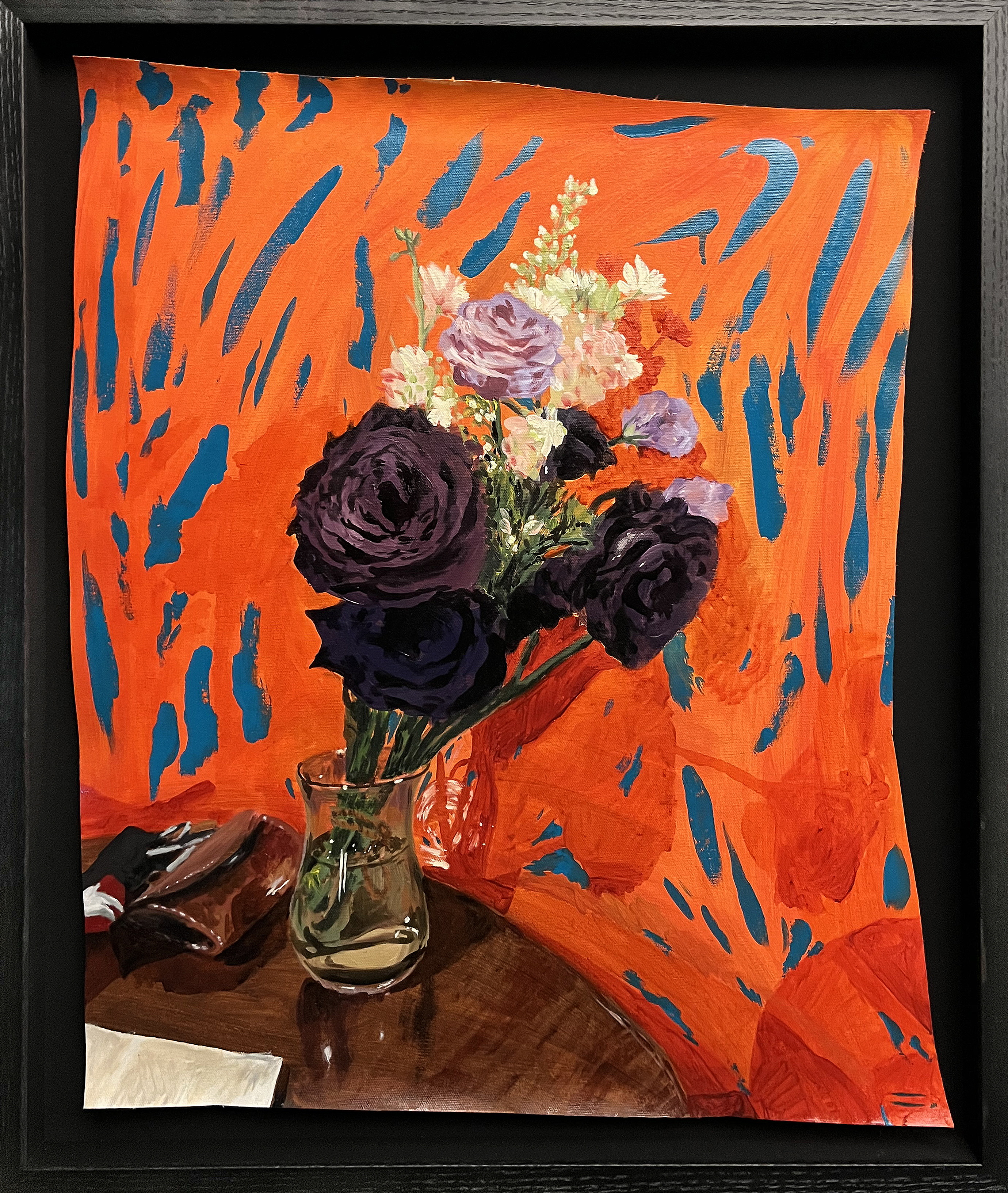 꽃병 바라보기, 2021, oil on cotton, 64*55(cm)