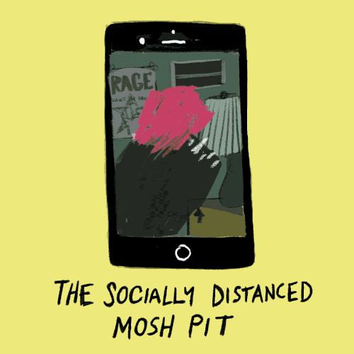 "Socially Distanced Mosh Pit." Animated gif inspired by virtual concerts during Covid-19 lockdown. 2020.