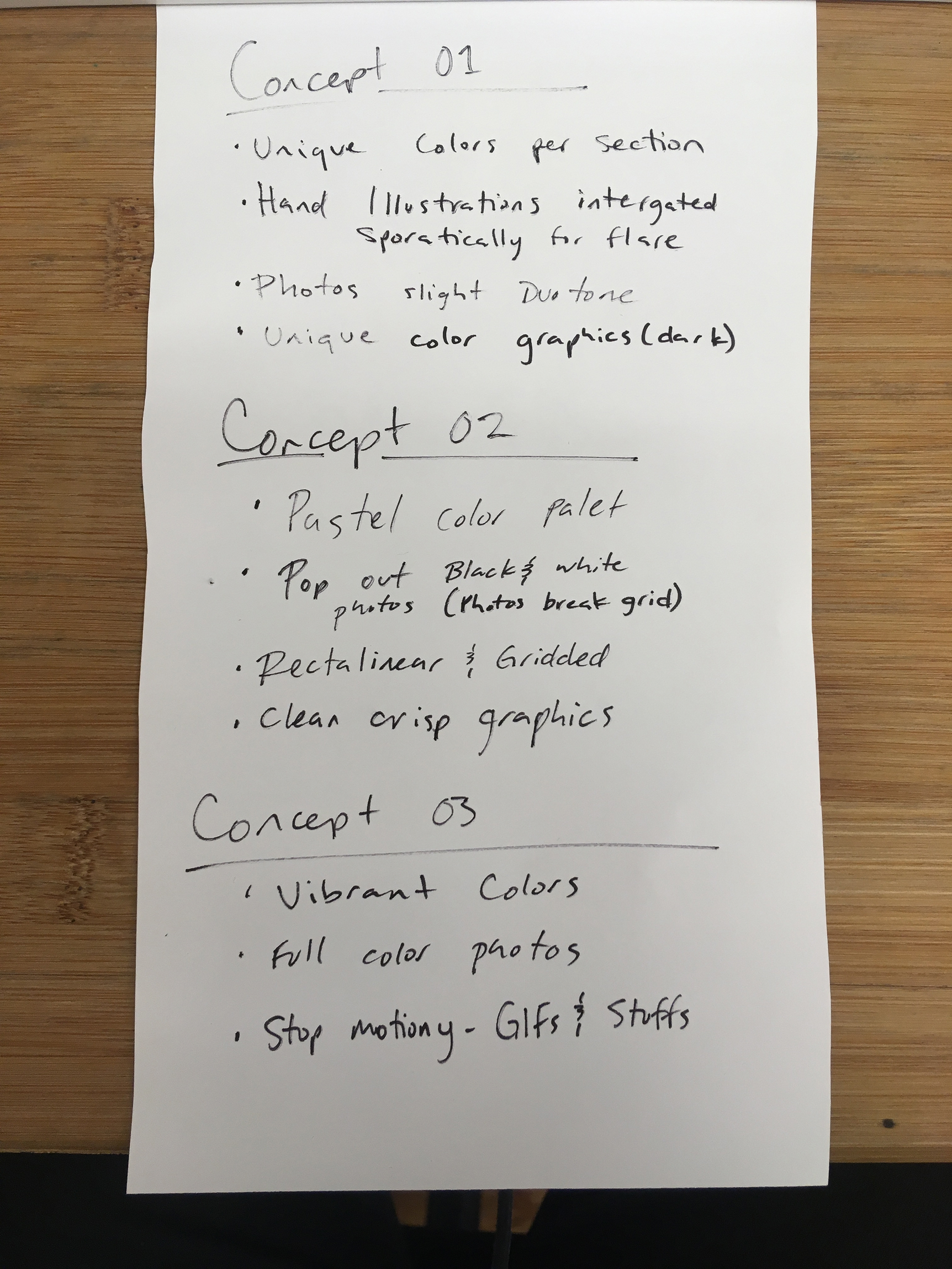 3 concept ideas