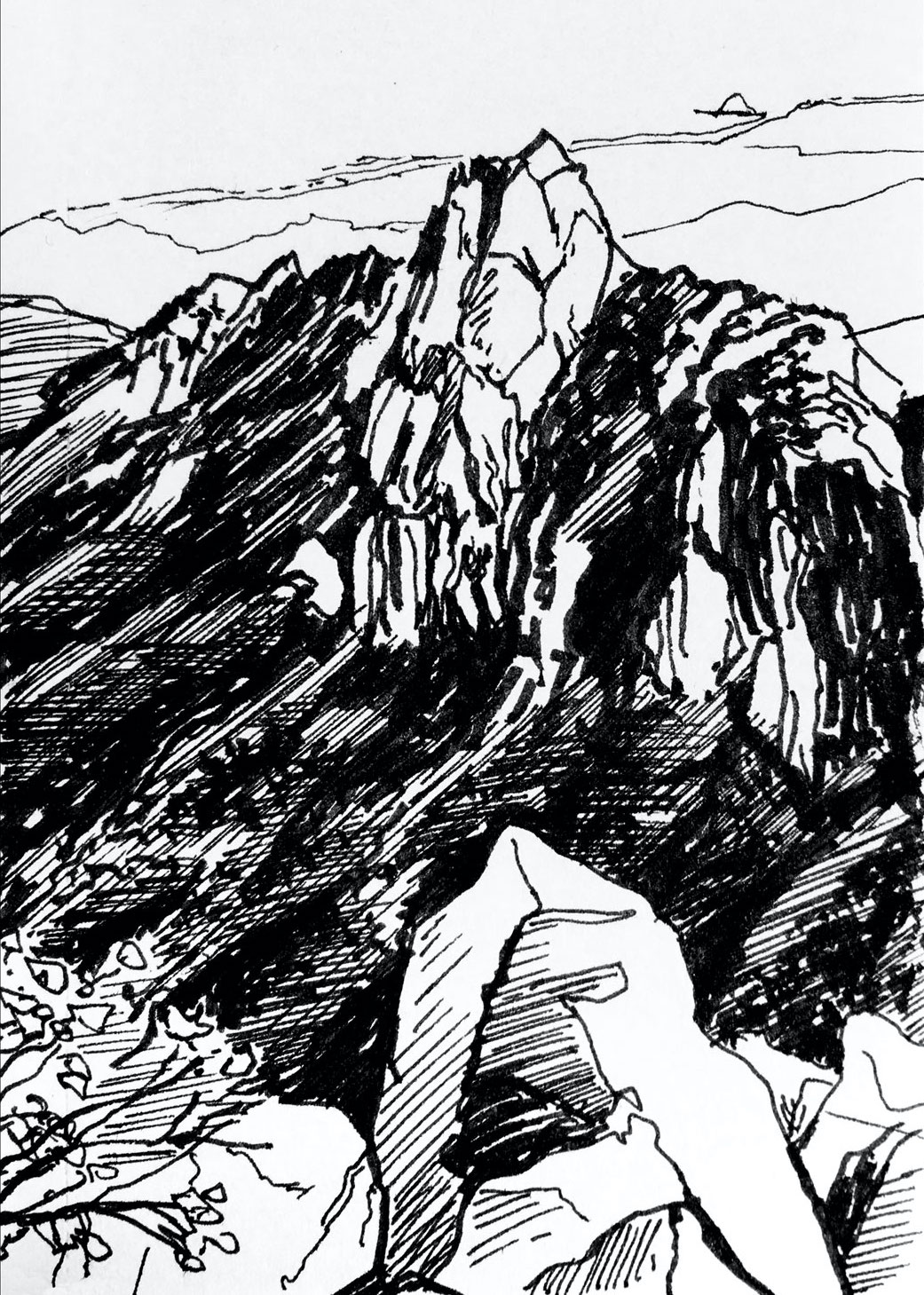 Seoraksan Mountain - Ink on paper 20x30 cm