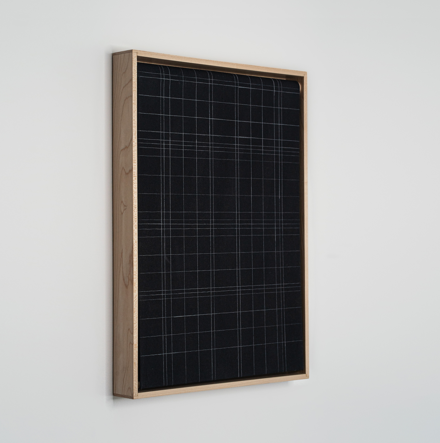 Large rod painting Black, 2023, Acrylic and chalk on canvas, steel, wood