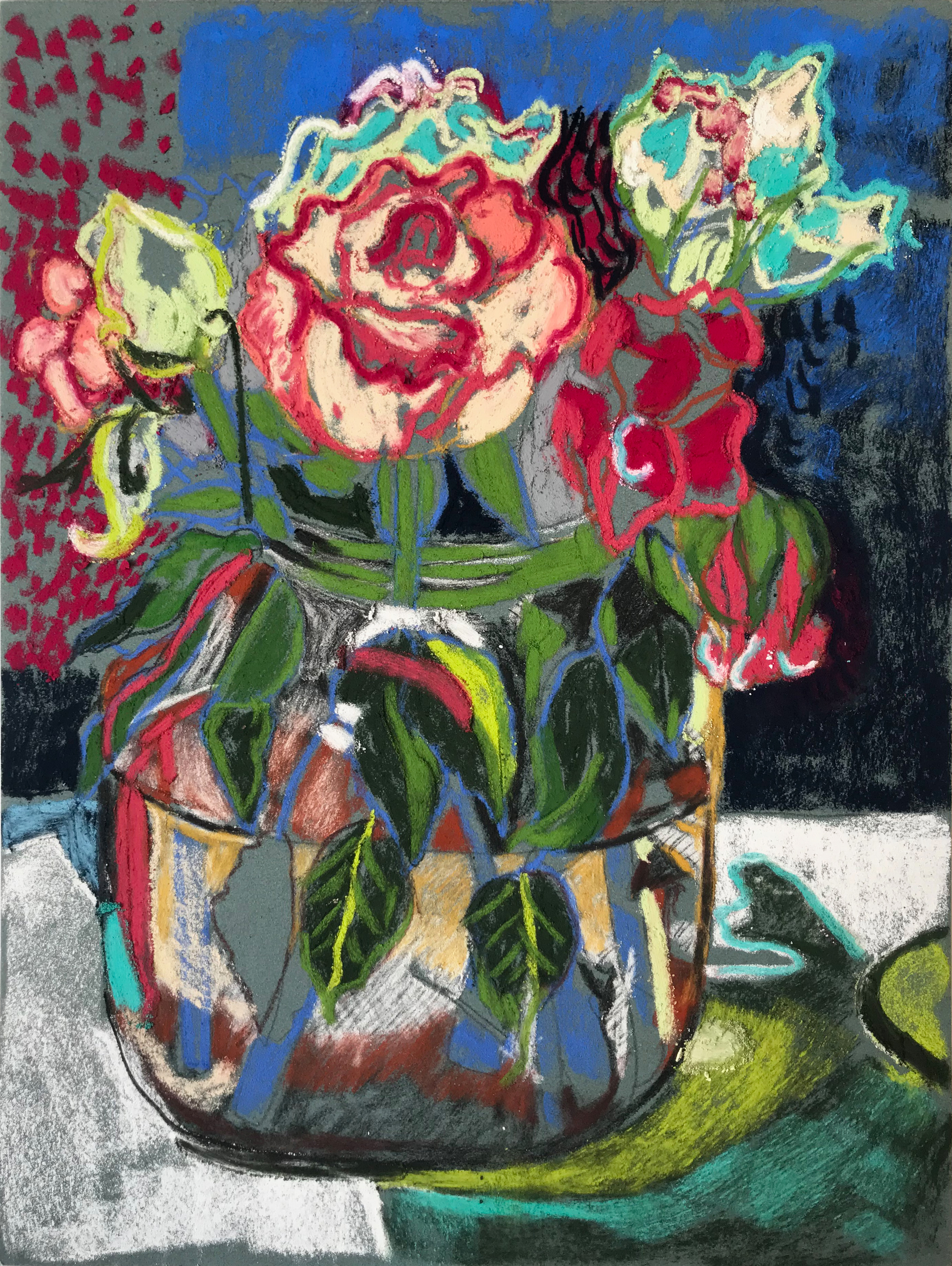 Jar of Roses, 2021Pastel on paper15 3/4 x 11 4/5 in.40 x 30 cm
