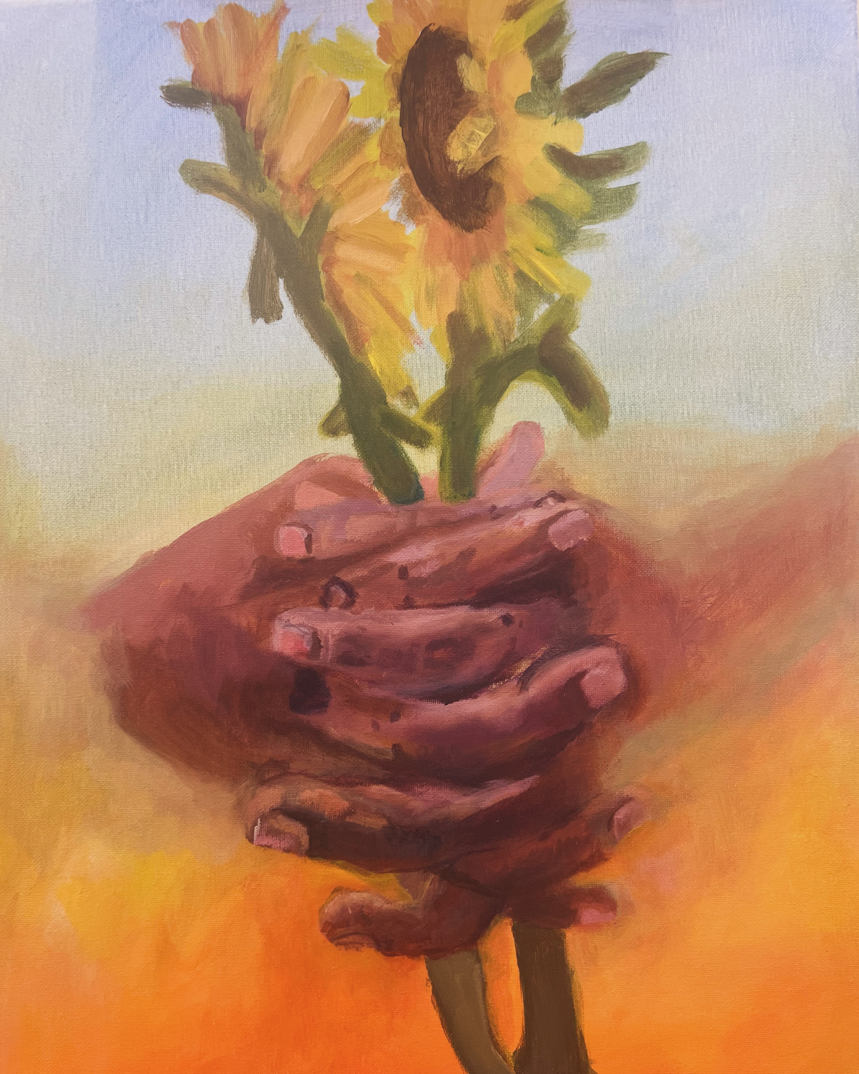 Sunflowers for Amanda, 2024 Acrylic on Canvas 16 x 20