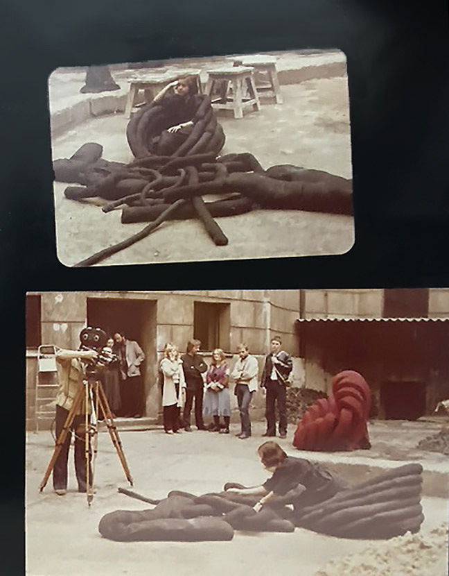 Anna Goebel's private photo archive of Abakanowicz's textile studio at UAP Poznan