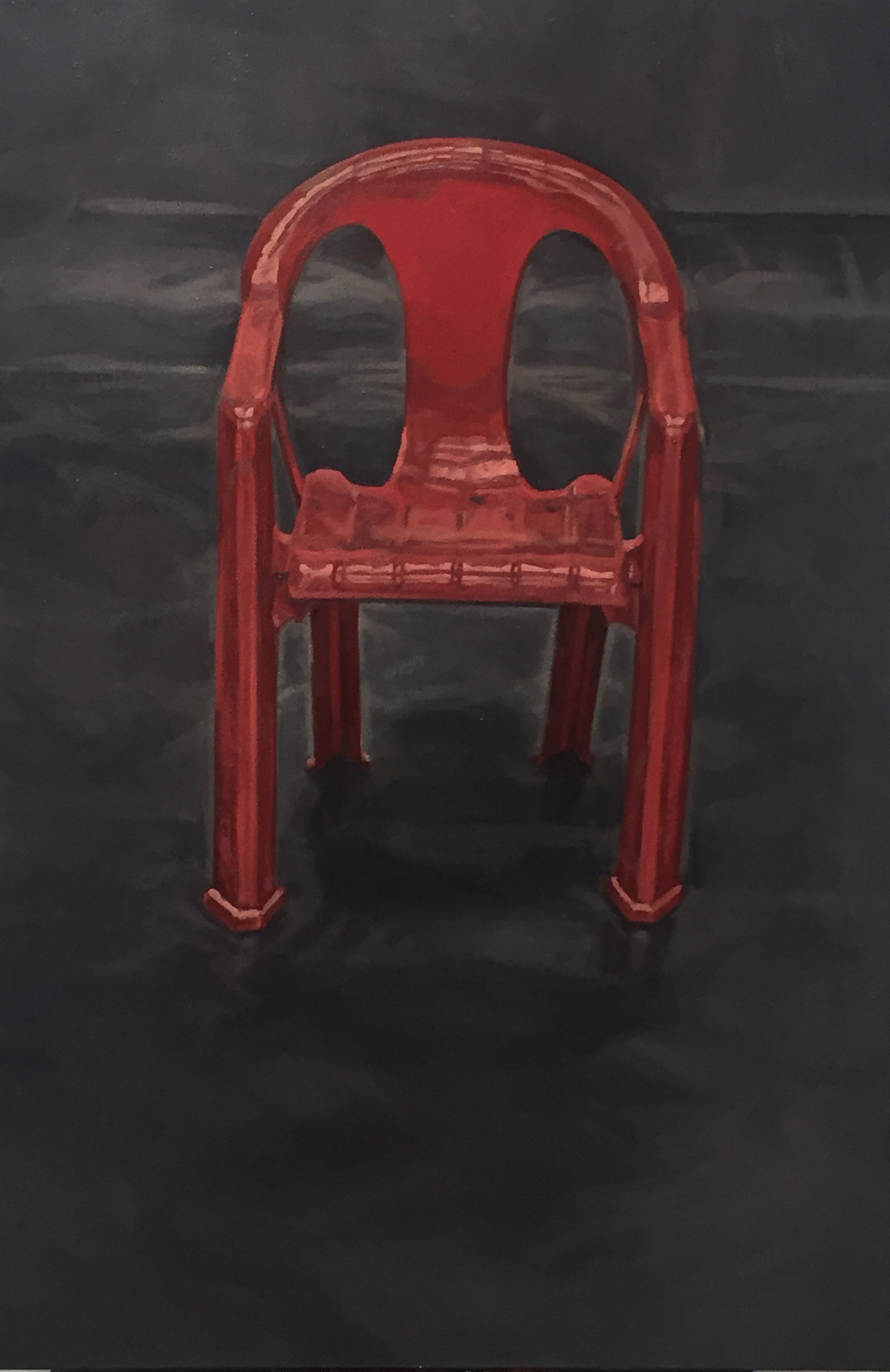 Little red chair - huile sur toile - 162 x 114 cm - 2019