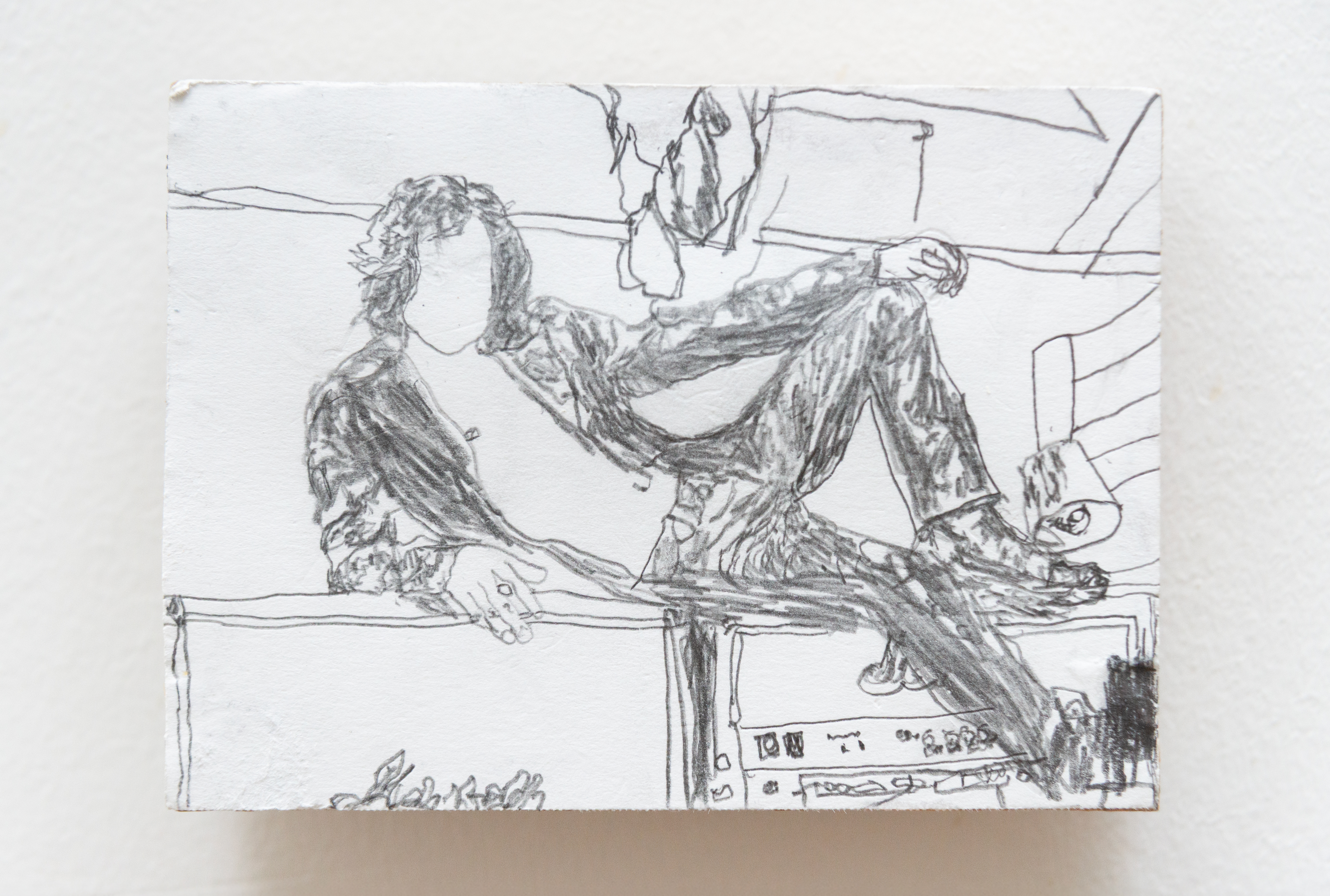 Lestat The Vampire (2025) : 3.25 x 4.5 inches : graphite on paper on wood