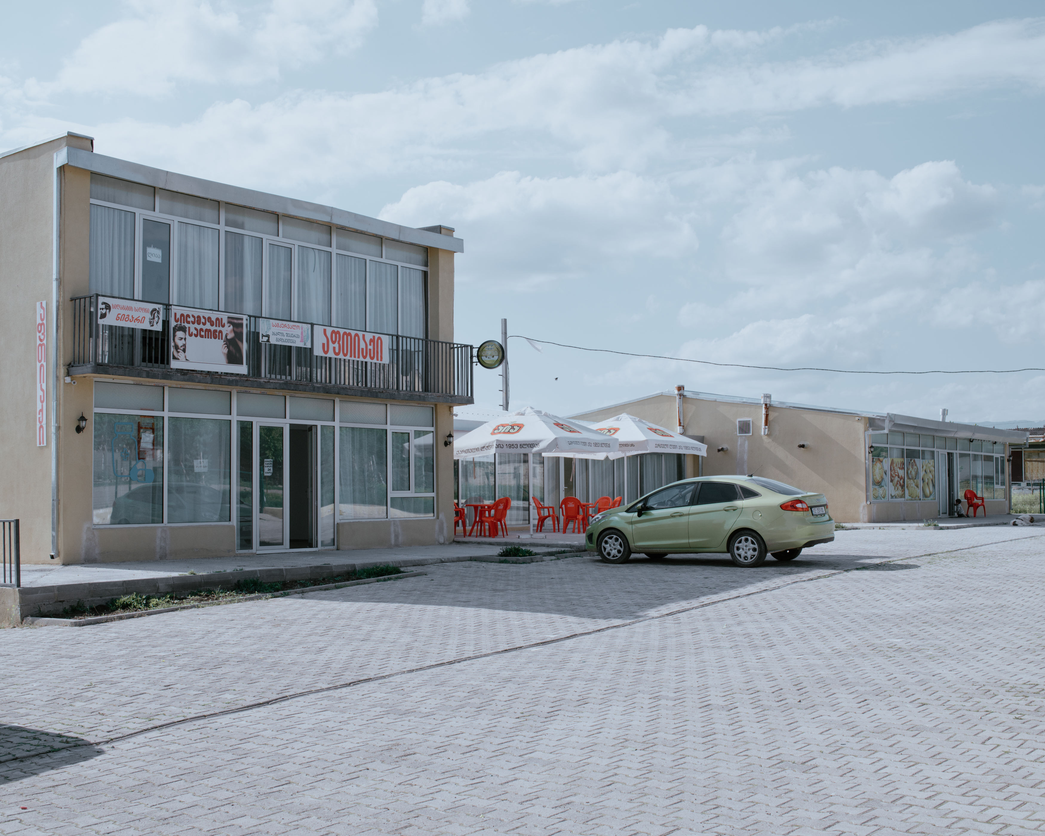 Shops in the former soldiers' town of Vaziani.