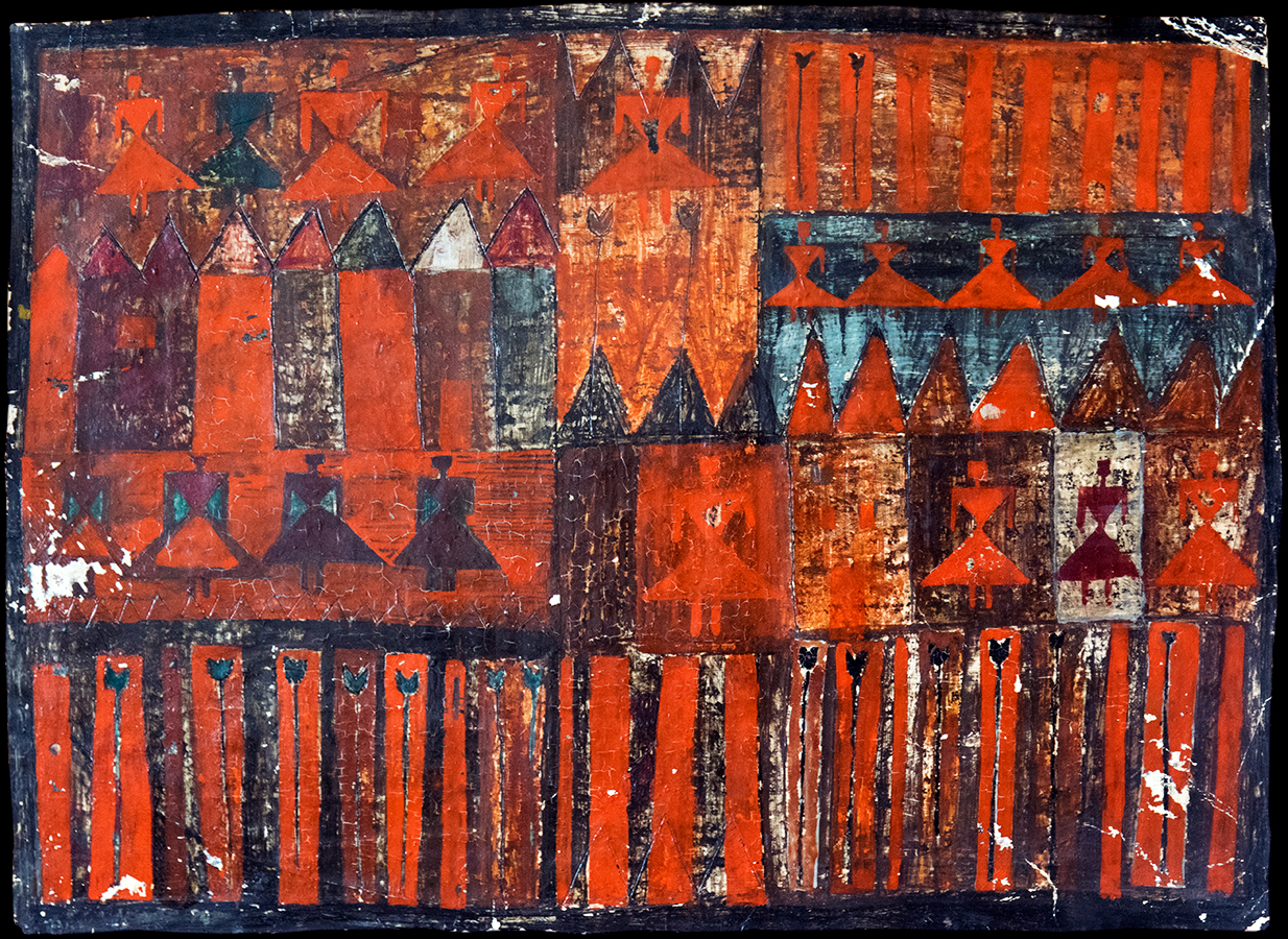 Design for handmade carpet. Gouache. Painting on cardboard. 1960's