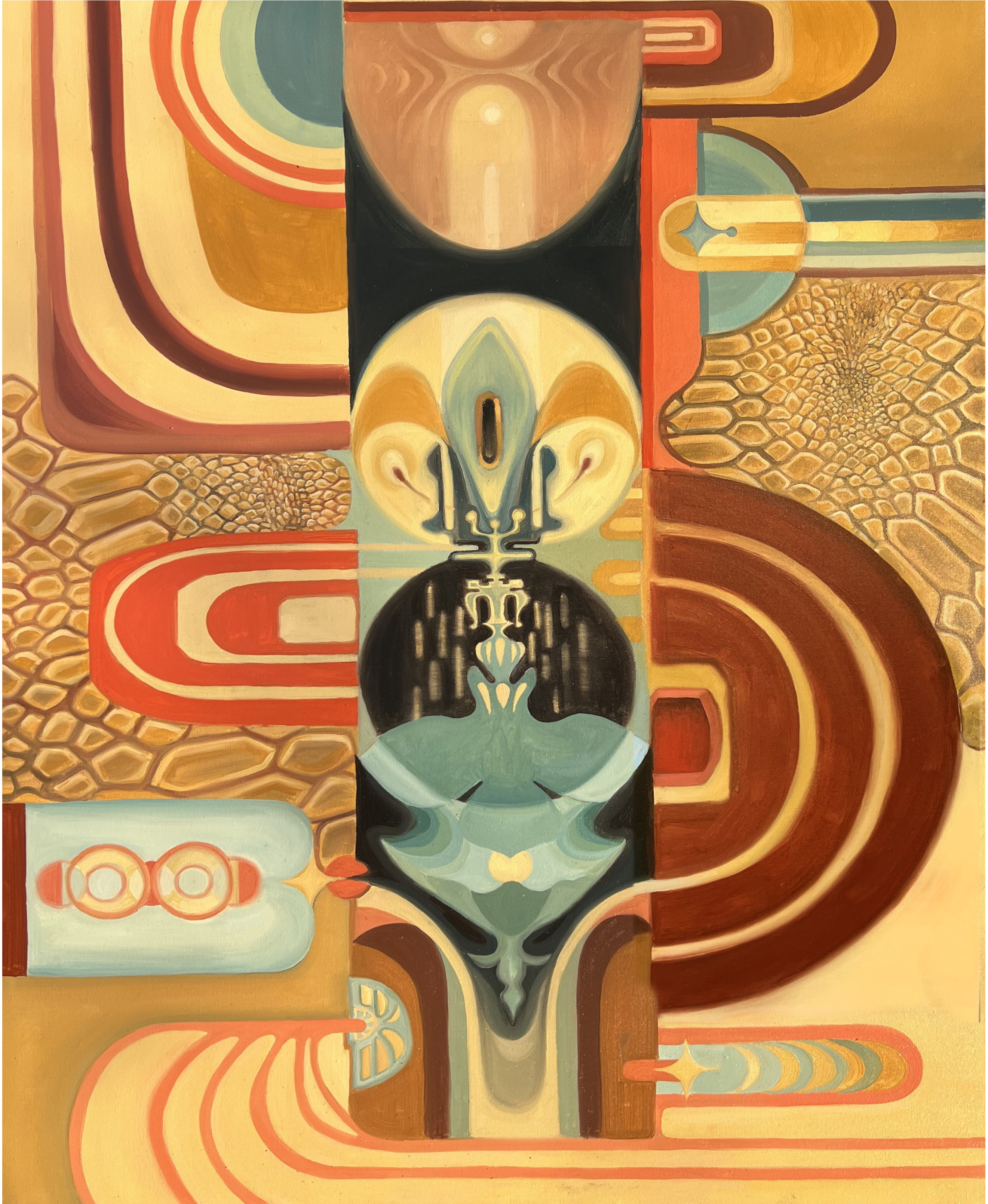 Essence Cross-Section, 36x48, 2025, oil on canvas