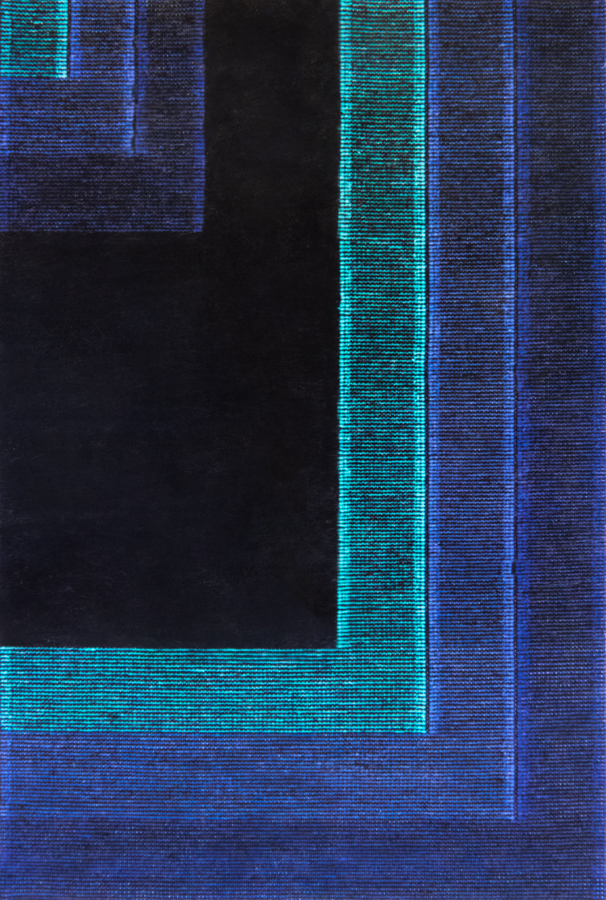 Handwoven wool rug. Serial production. 1990's