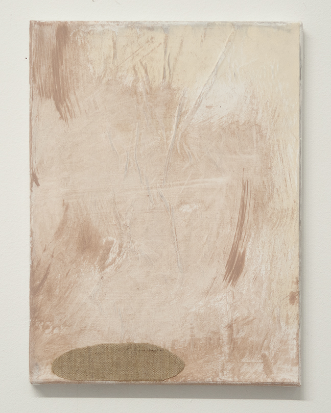 Hole / paper, house paint, and linen on canvas / 12in x 9in / 2023