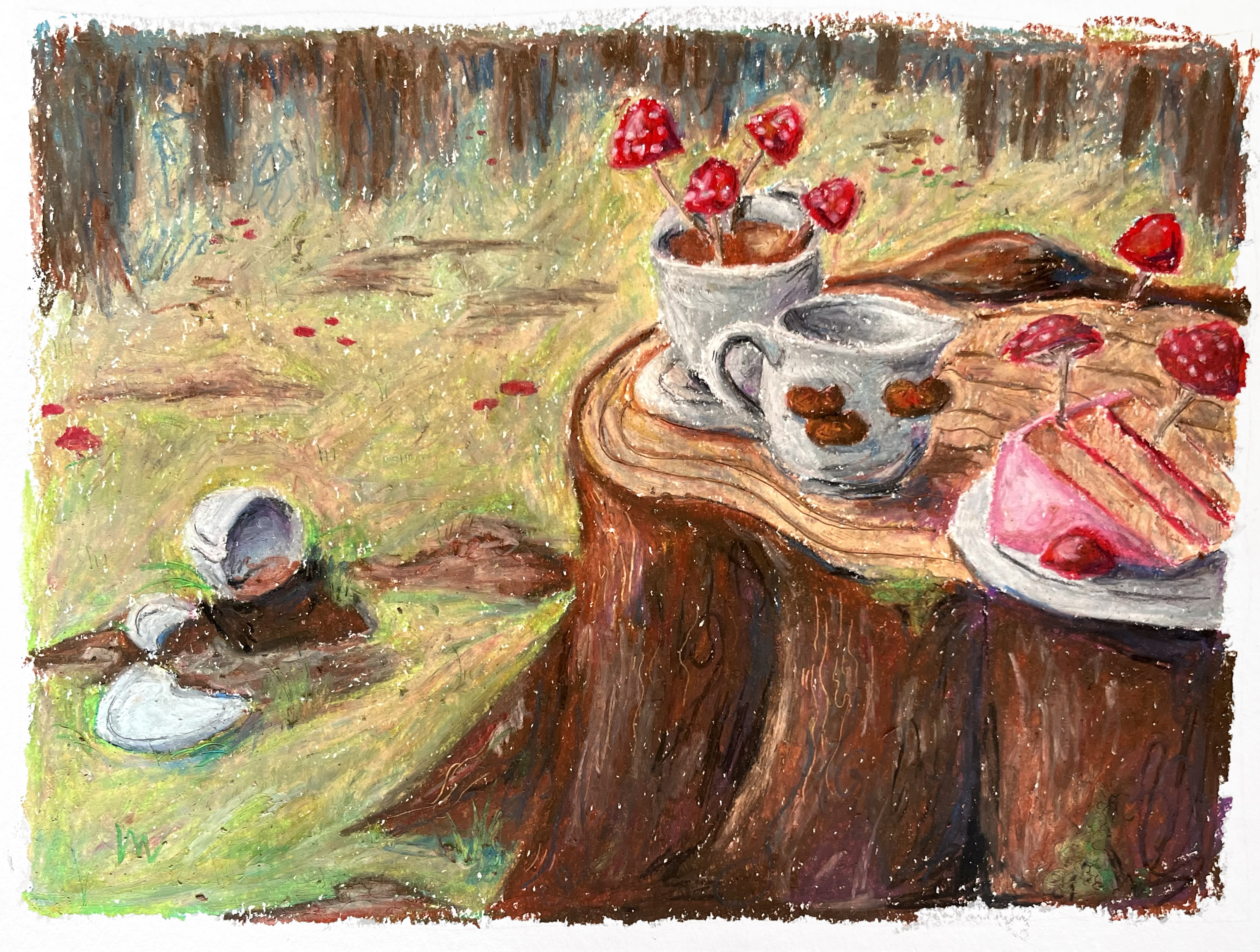 Tea Party, Oil Pastel, 2023