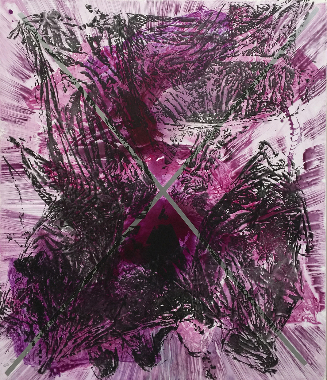 Untitled, acrylic on polyester canvas, 63"x54", 160 x 137cm 2015