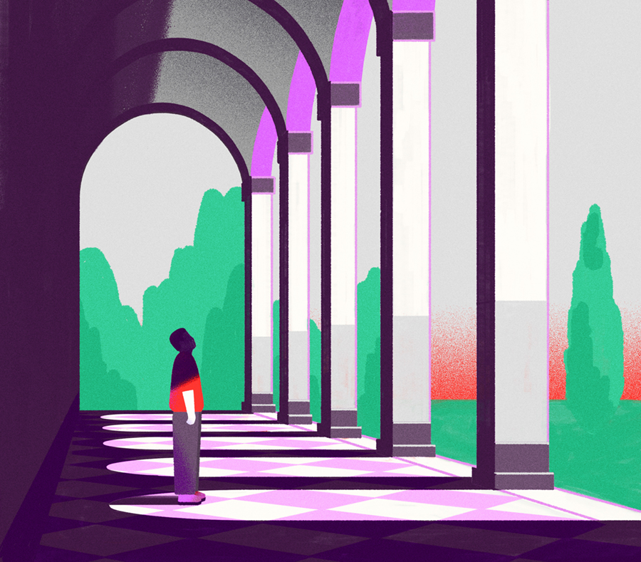 El País buildings spaces zen Illustration María Hergueta