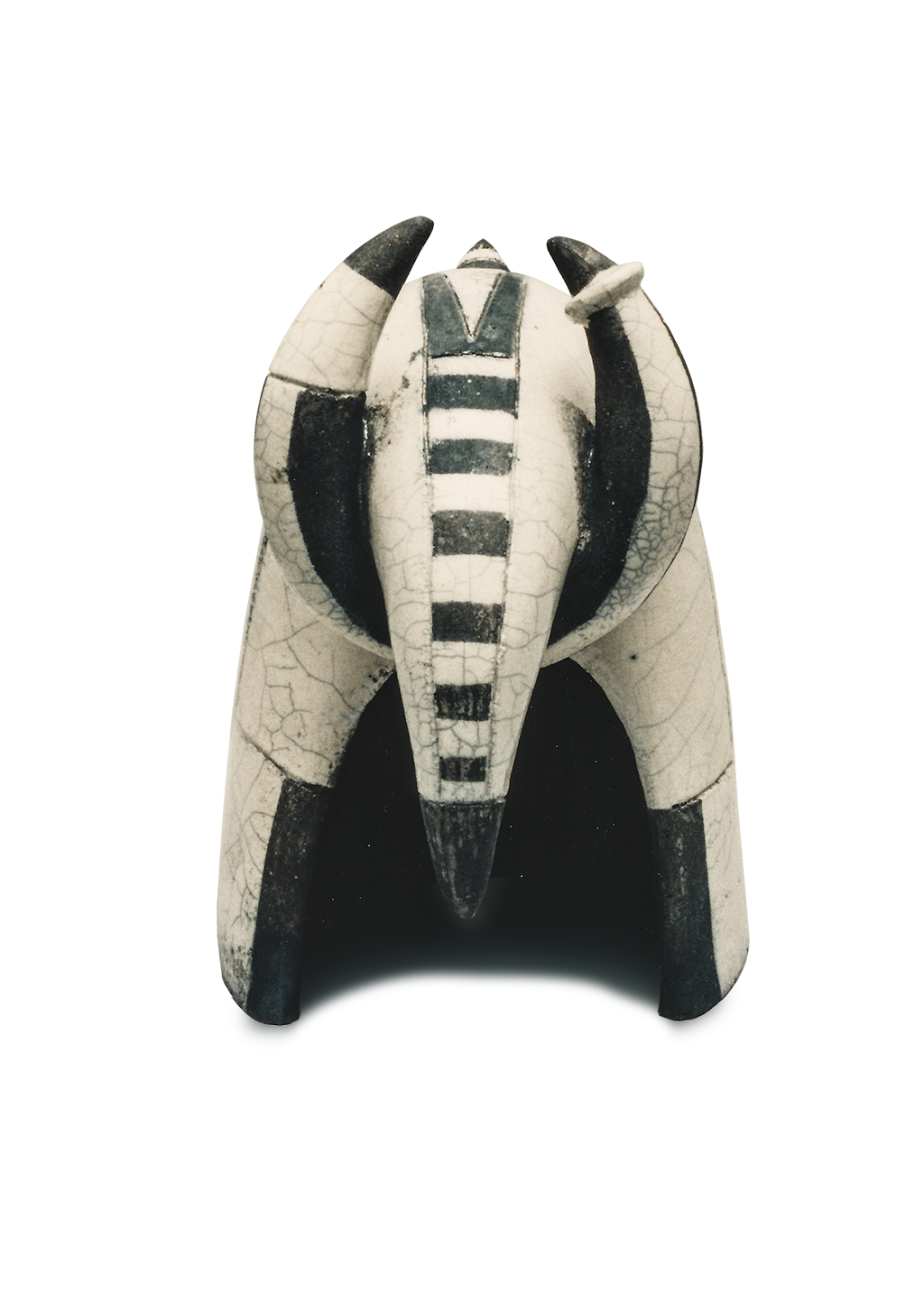 Uno con la luce nella pancia (Ceramica Raku, cm 17x24x24, 1997)