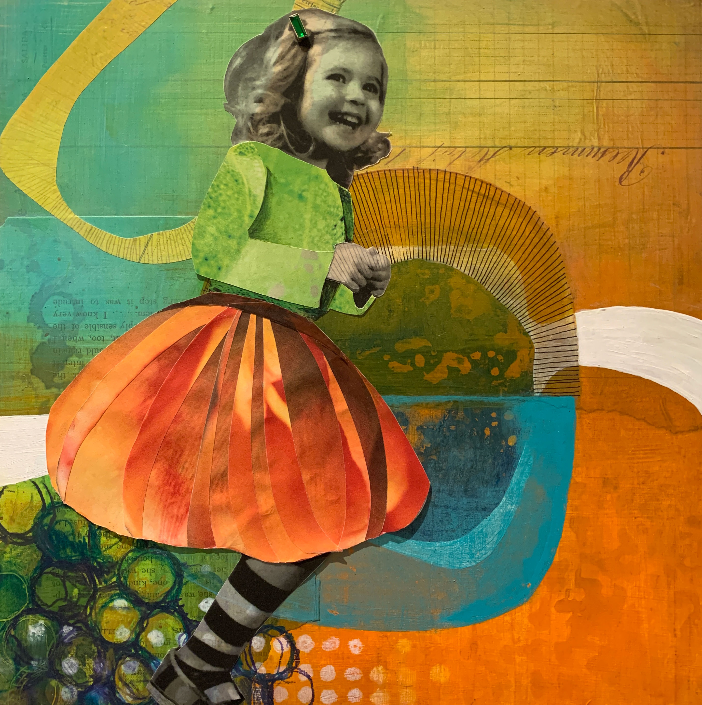 Shine Like the SunMixed media on panel. 12” x 12”