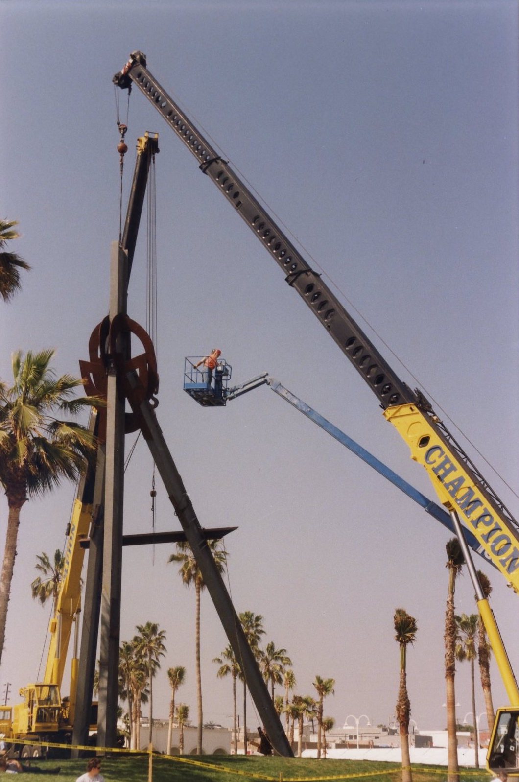 Installation of Declaration, Venice Beach, Los Angeles, California, May 2001. Photo courtesy of L.A. Louver