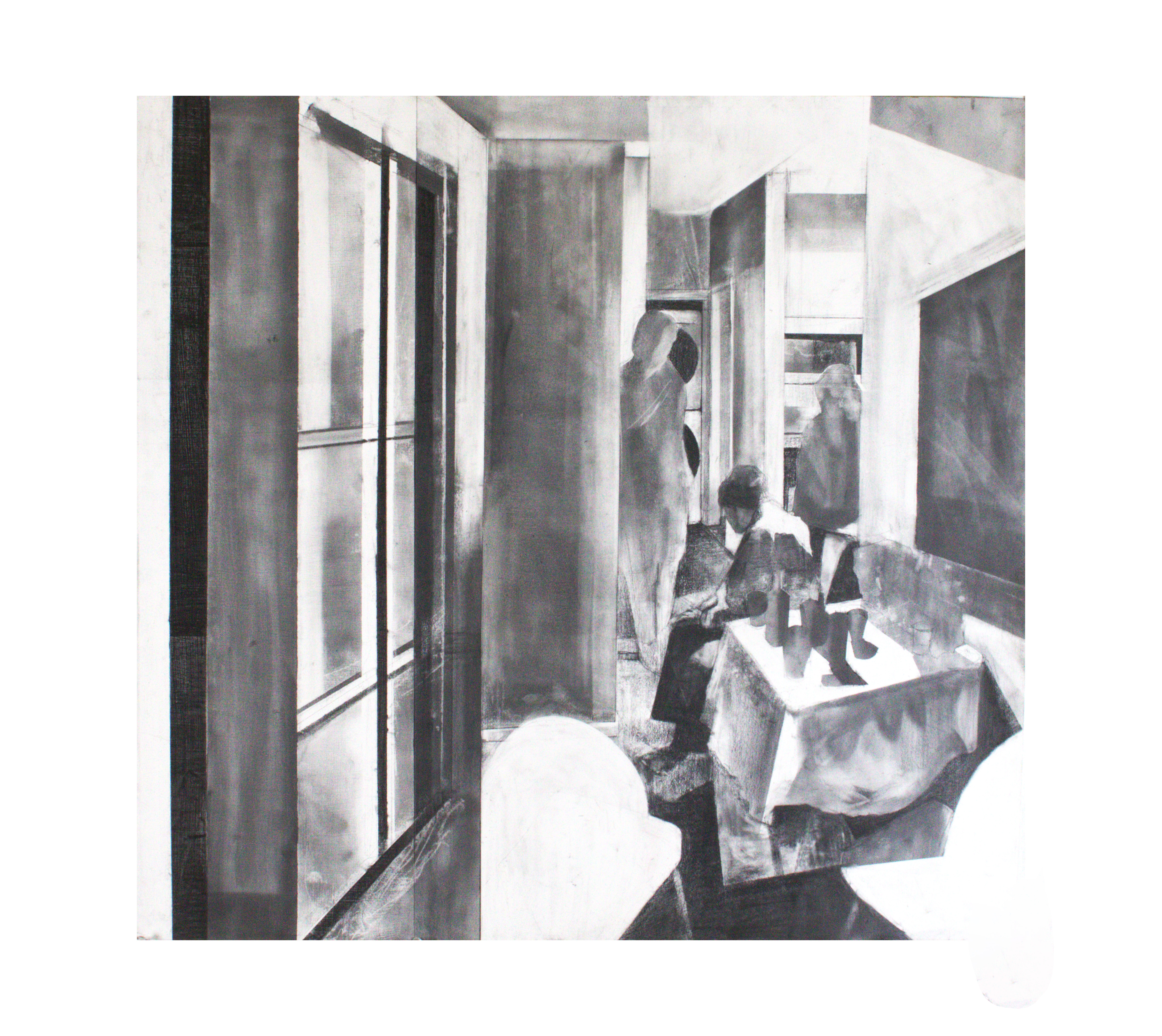 I think you forgot something, Graphite powder on Paper, 28 x 26, 2024