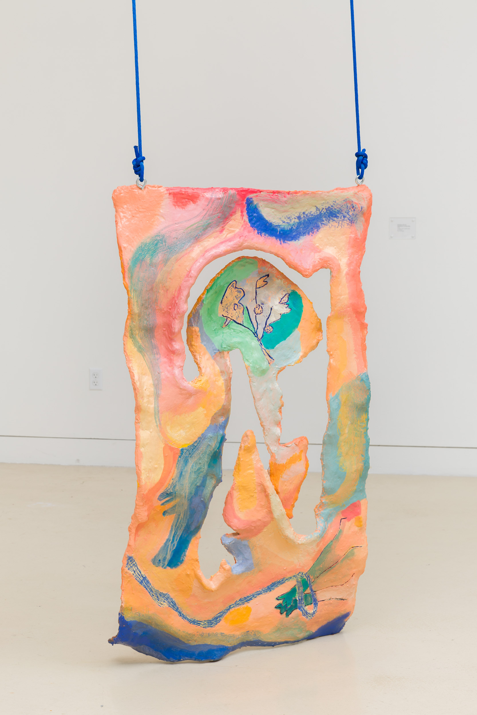 a piece of another, 2019. Forton, Acrylic paint, and Rope. 120" x 30” x 5”