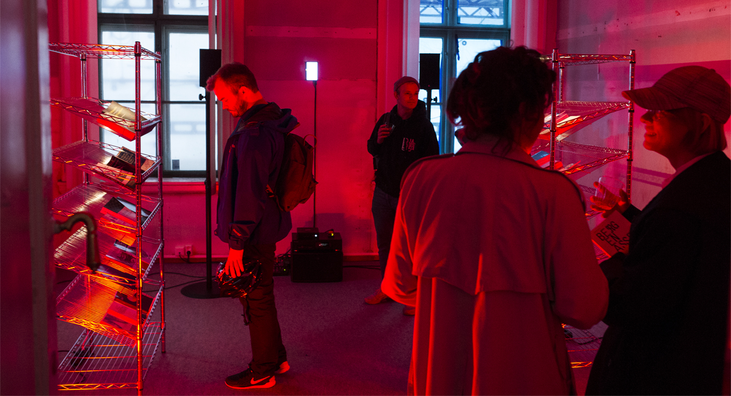 Infrastructure of Feeling by Louis Moreno, Paul Purgas. Installation View, Hagerupsgården. Bergen Assembly 2016. Photo: Thor Brødreskift