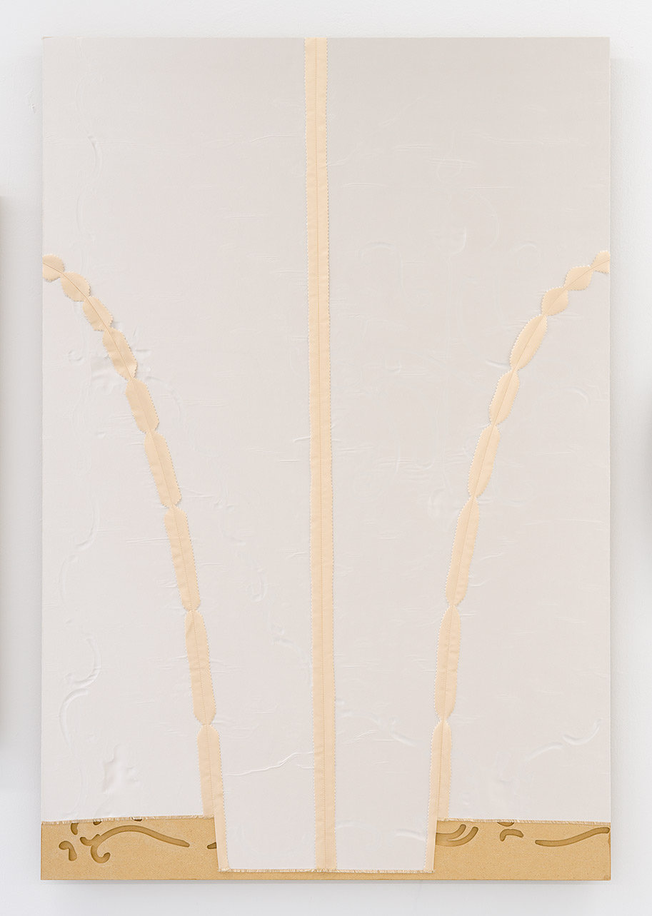 Something New 07, 2024, silk on board, 46 x 31 x 1 1/2 in. (116.8 x 78.7 x 3.8 cm.)