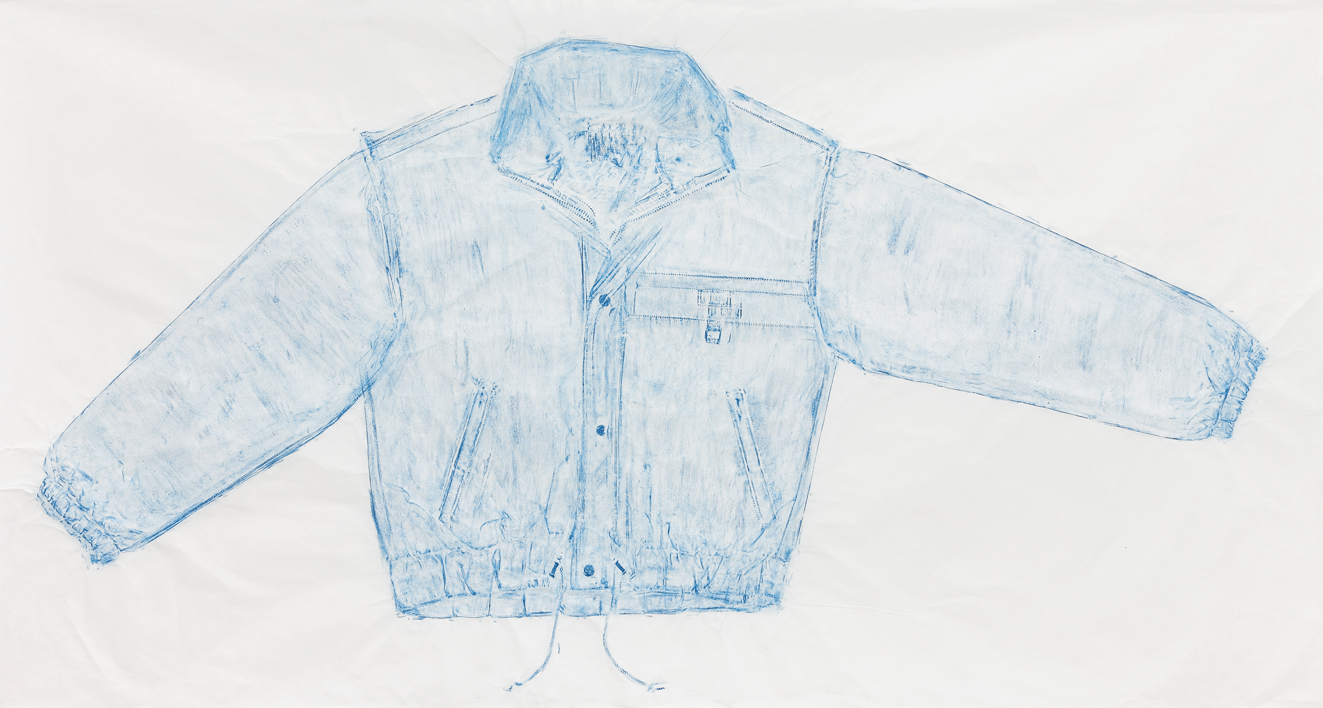 Ski Parka, 2015. Frottage, 37 x 69 1/2 inches (94 x 176.5 cm)