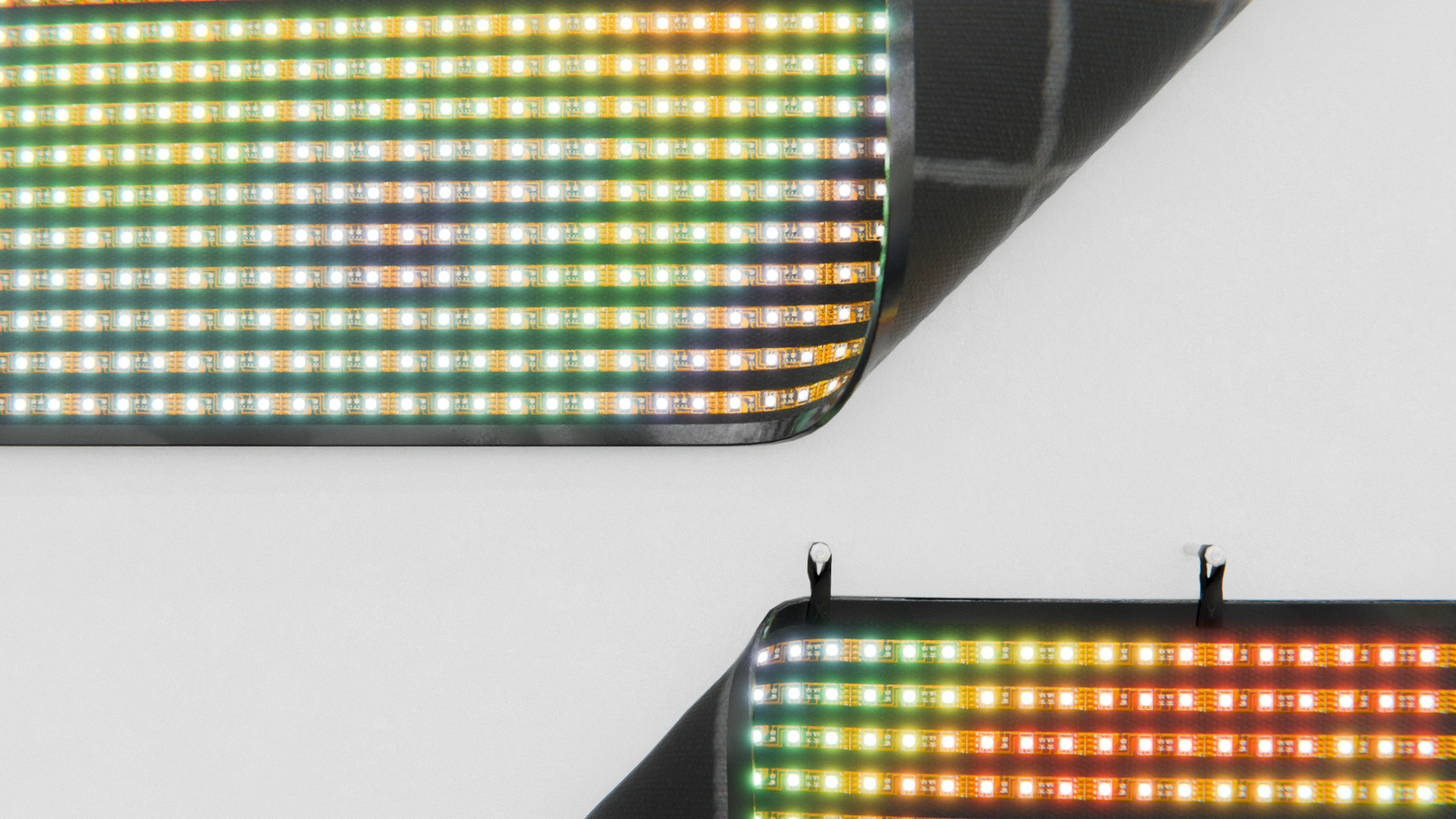 Symptom of a disease not yet incubated (detail), 2021, thermographic image on led curtain screens, media player, electronics, 98 x 95 x 5 in. (244 x 241 x 12 cm)