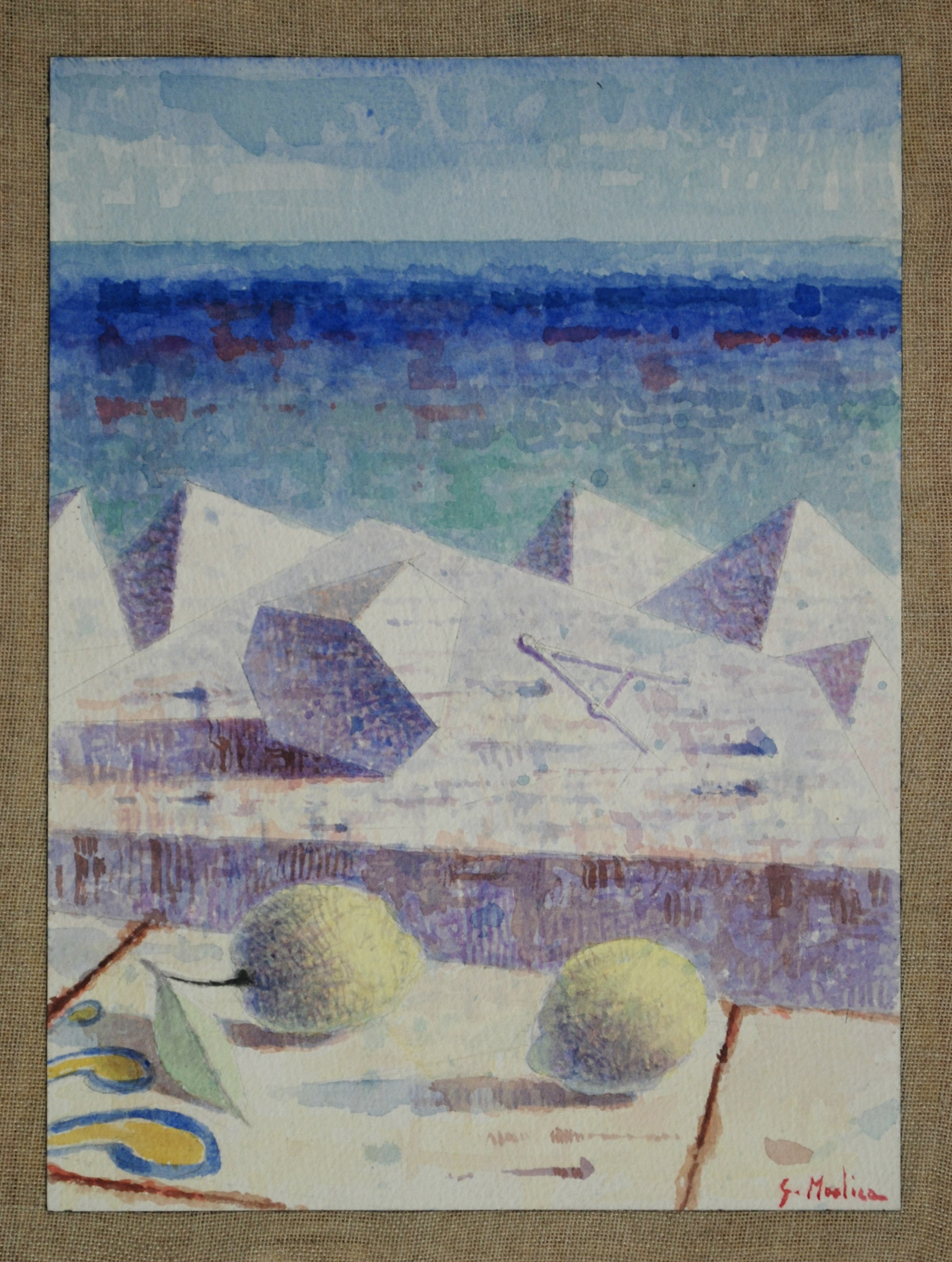 Limoni, 2012, acquarello su carta a mano intelata, cm 35x27