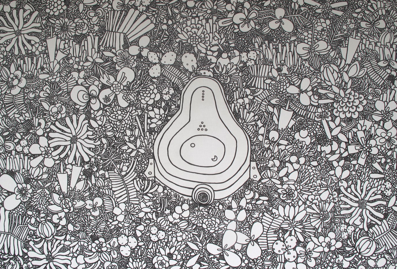 發現一個許願池。Found a wishing fountain。Acrylic. Linen Cm 150 x 220 2017