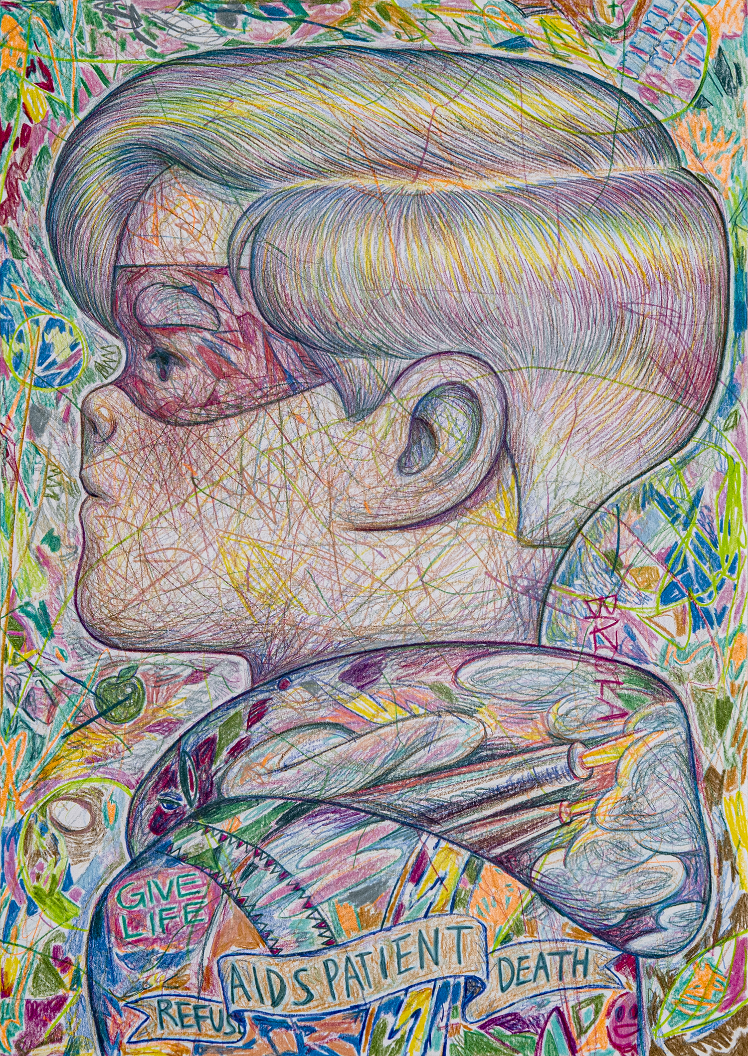 〈가브리엘〉, 2017, 종이에 색연필, 29.7 x 21cmGabriel, 2017, colored pencil on paper, 29.7 x 21cm