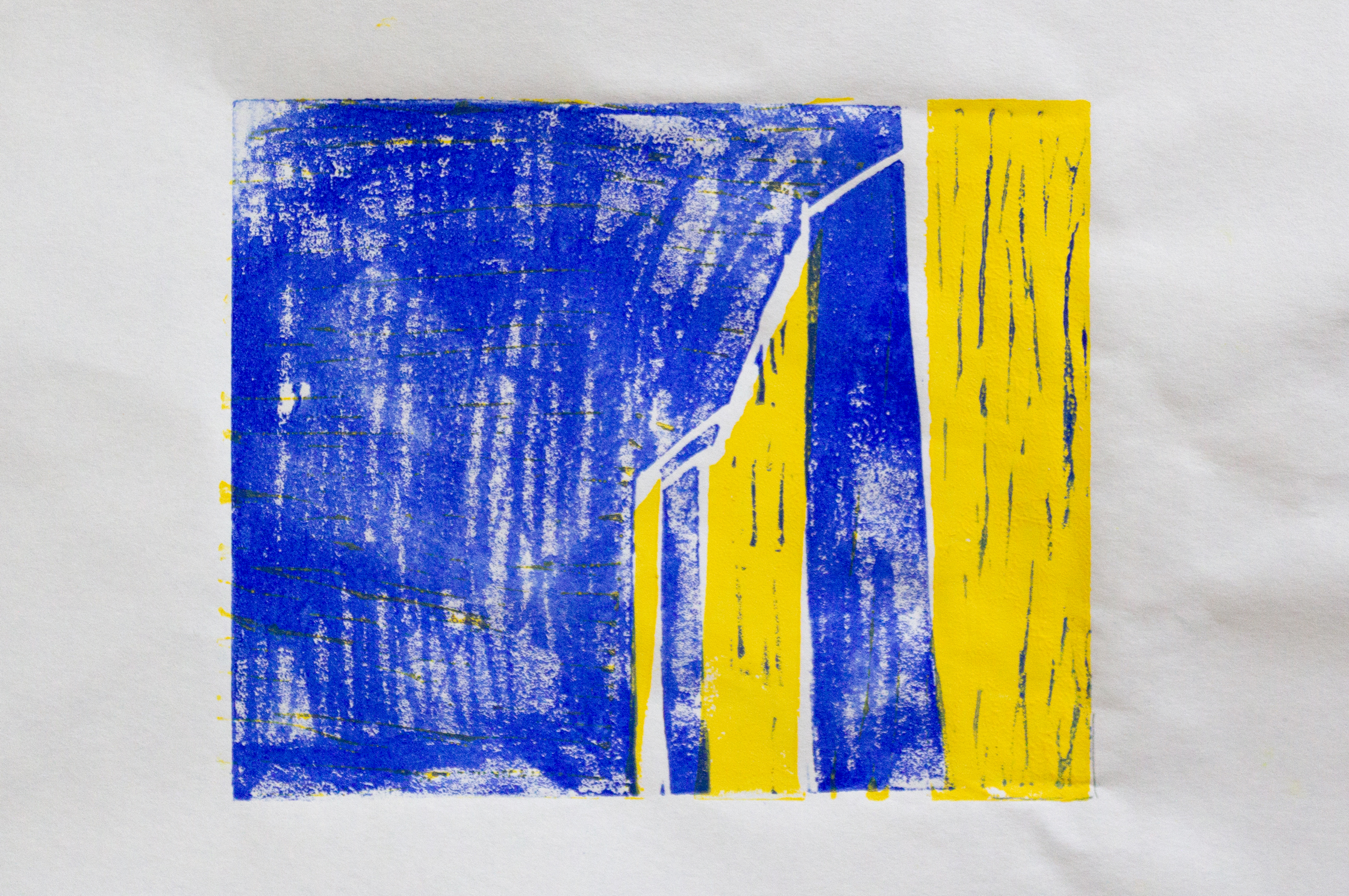 Facades, colour lino-cut 2/20, 2021, 10,5x13cm 