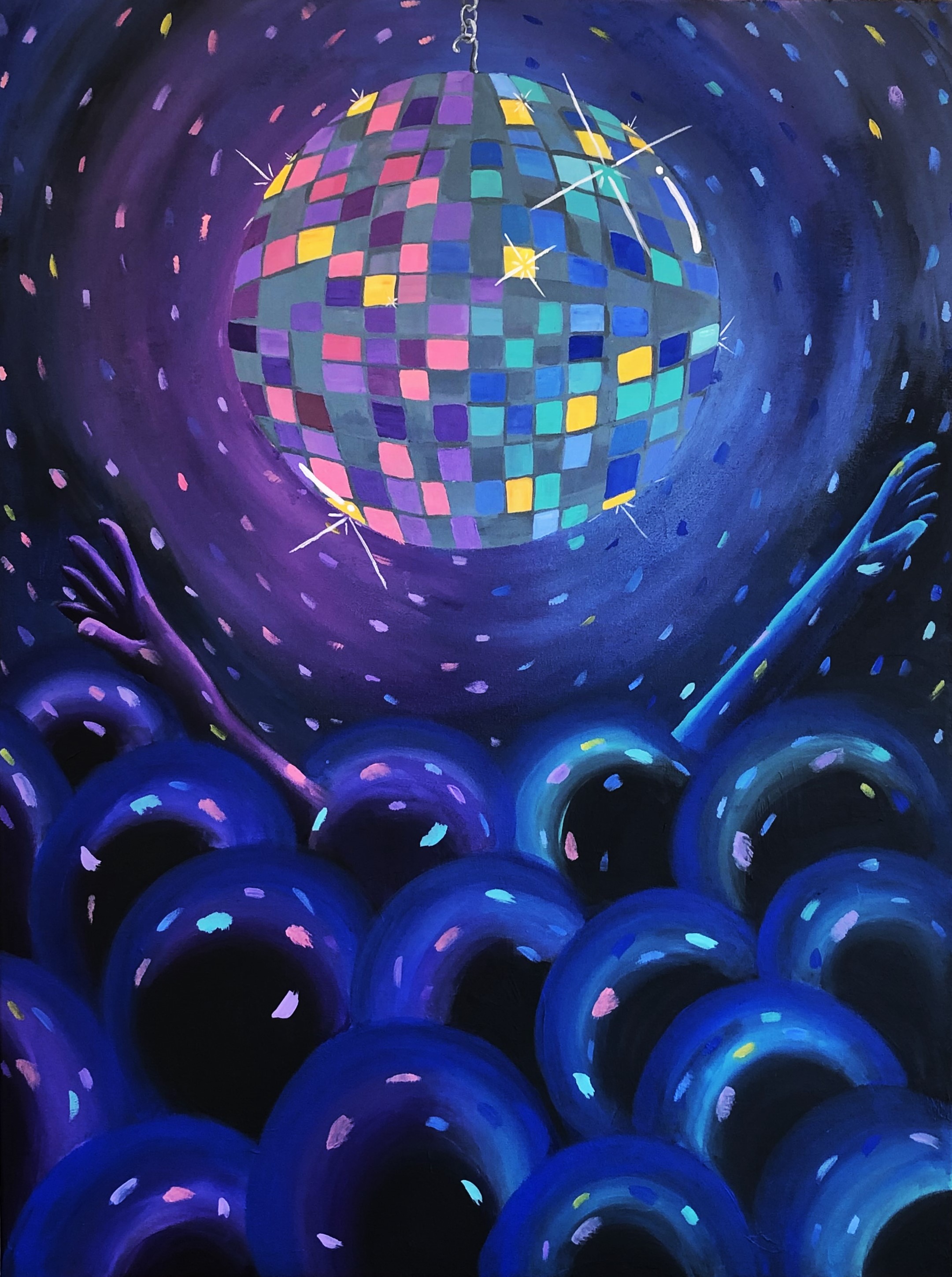 Remember Where You Are, 2022. Acrylic and oil on canvas, 30 x 40&rdquo;