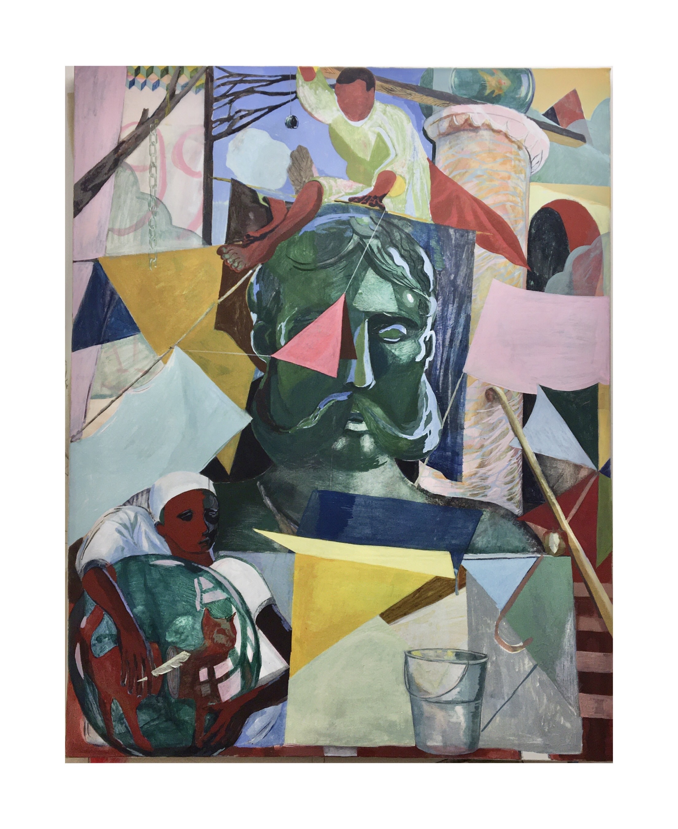 Smoke and Mirrors,  Distemper on canvas, 150x190cm