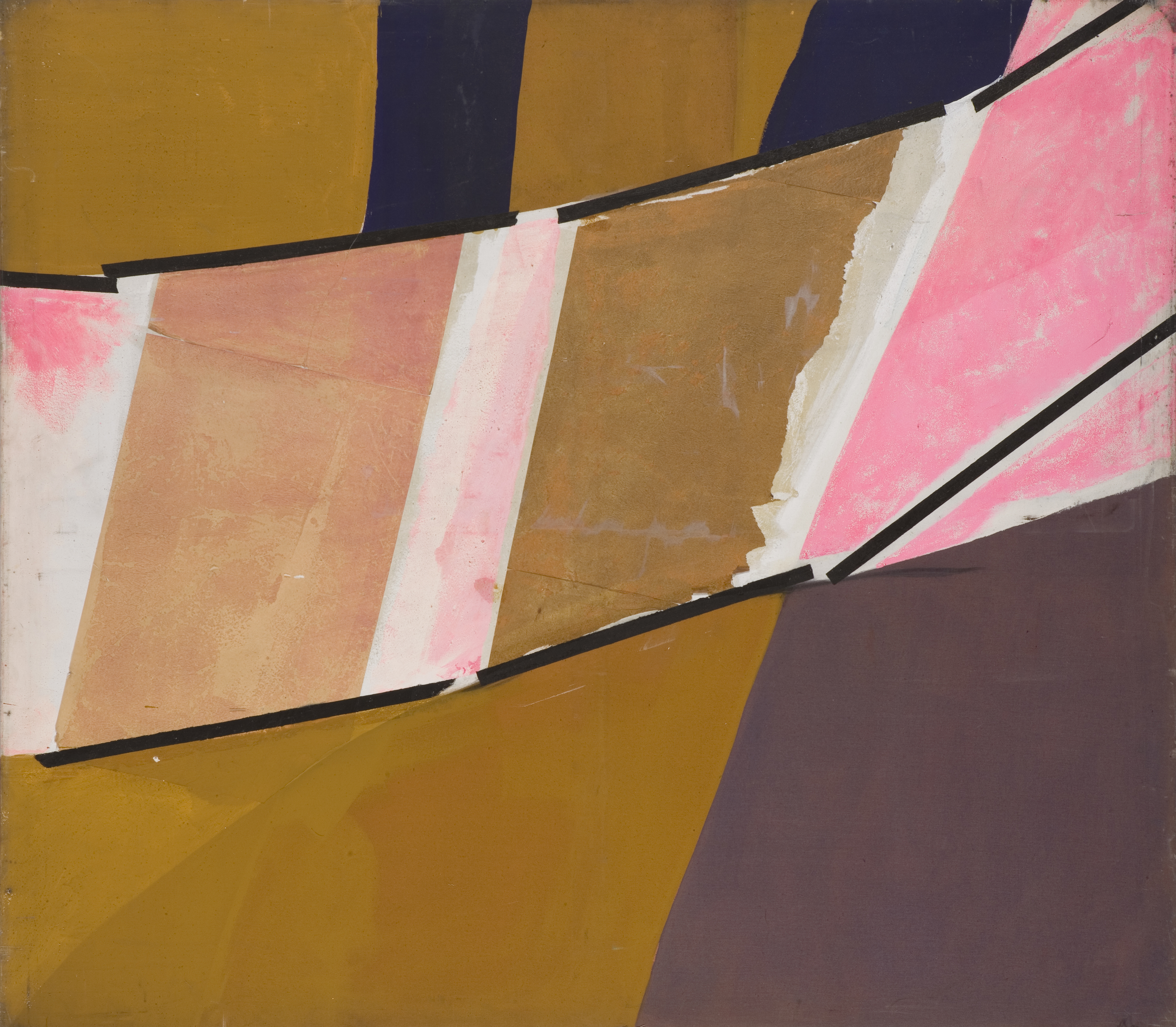 Brown and Pink Acrylic on Canvas 1970  6' x 7' SOLD