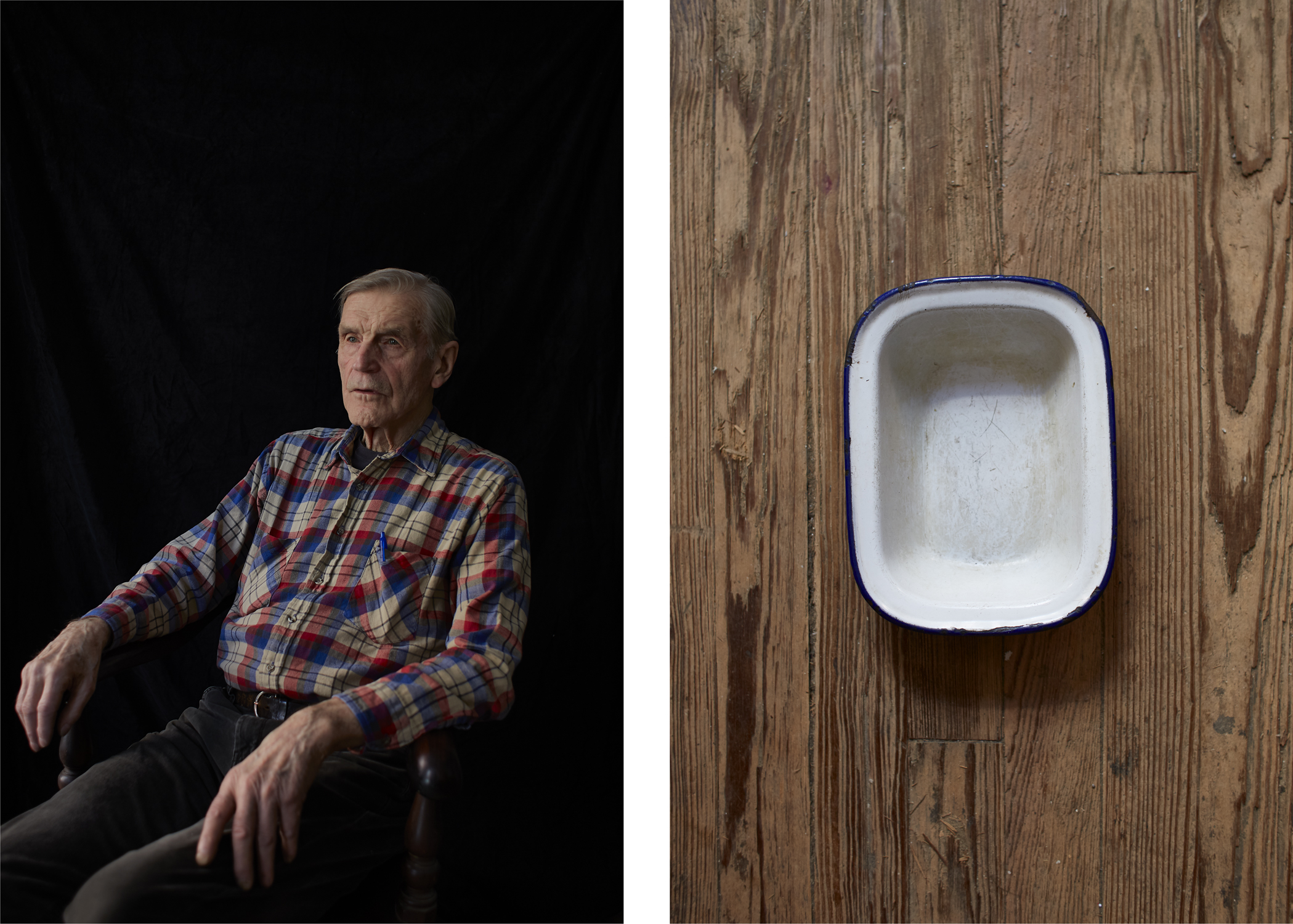 Andres Männik 10 years old. Andres remembers standing at the back of the big boat that took them away from Estonia and seeing the Estonian coastline grow smaller and smaller. He wondered if he’d be able to jump in and swim back. Object: A Swedish-made enamel dish that Andres’ mother packed for the journey.