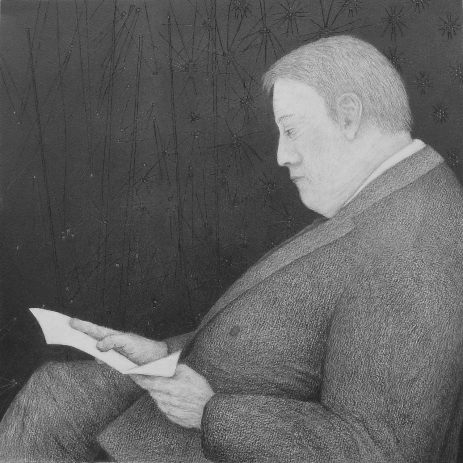 potlood op papier, 50 x 50 cm