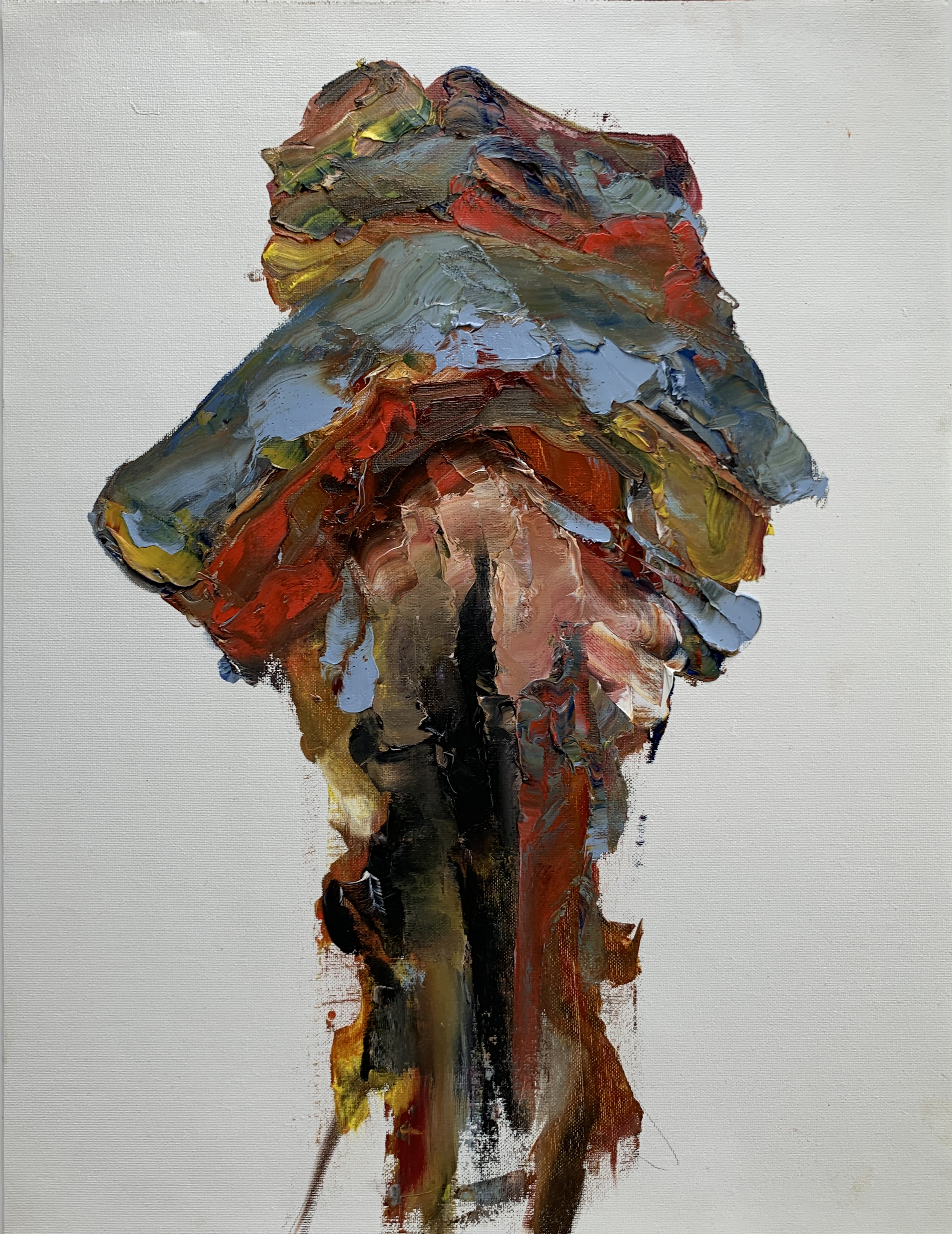 5.	Layers [fabric study] 2019 oil on paper 18 x 24’ inches