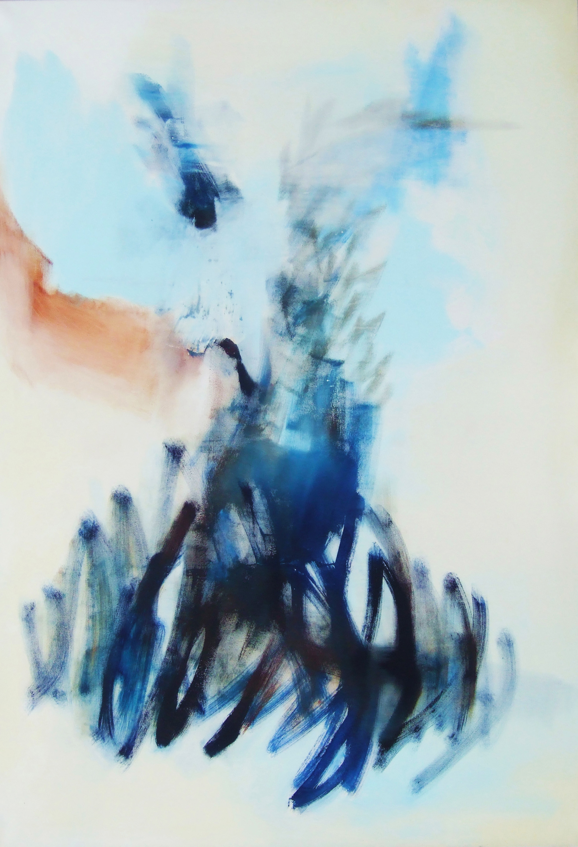 Peace now, Memory IV – 2016, Pigmente, Champagnekreide, Acryl auf Segeltuch, 200 x 140 cm