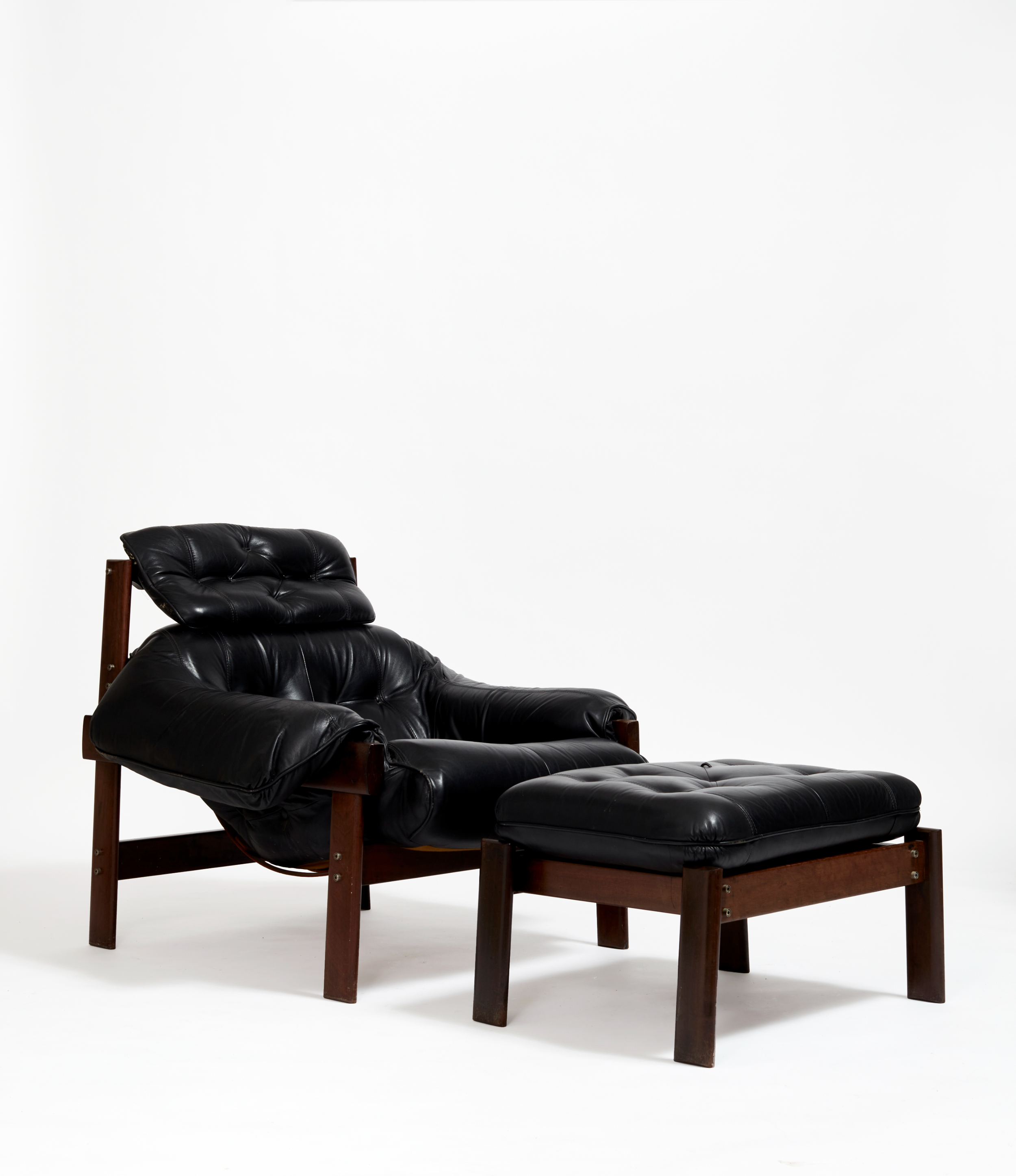 Lounge Chair and Ottoman, Designed in the 1960s, Rosewood, leather upholstery, 91.4 x 81.3 x 91.4 cm