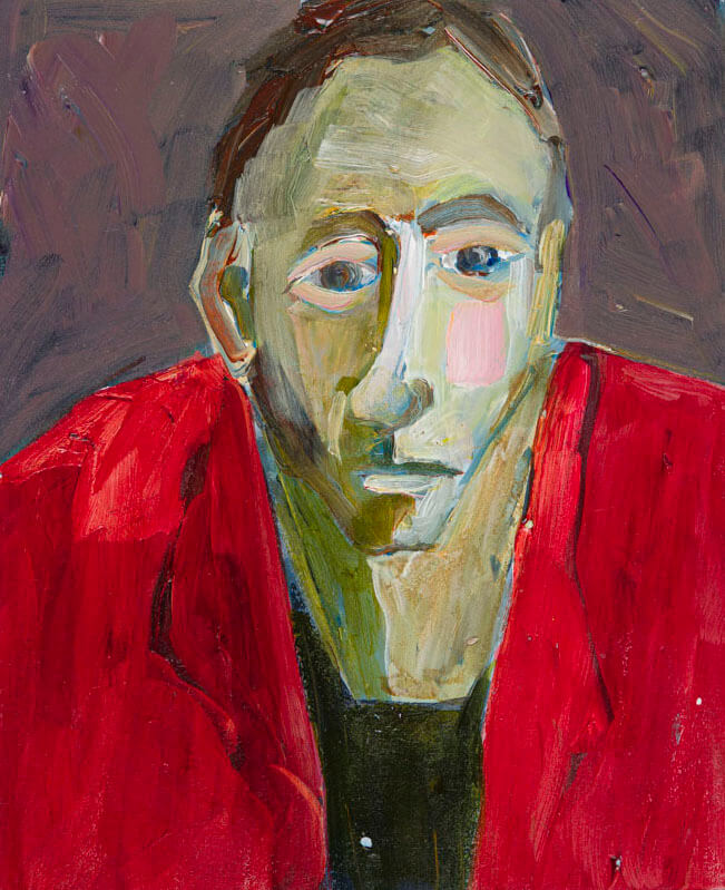 Red Jacket — 28 x 23 cm Acrylic on Paper (2022)