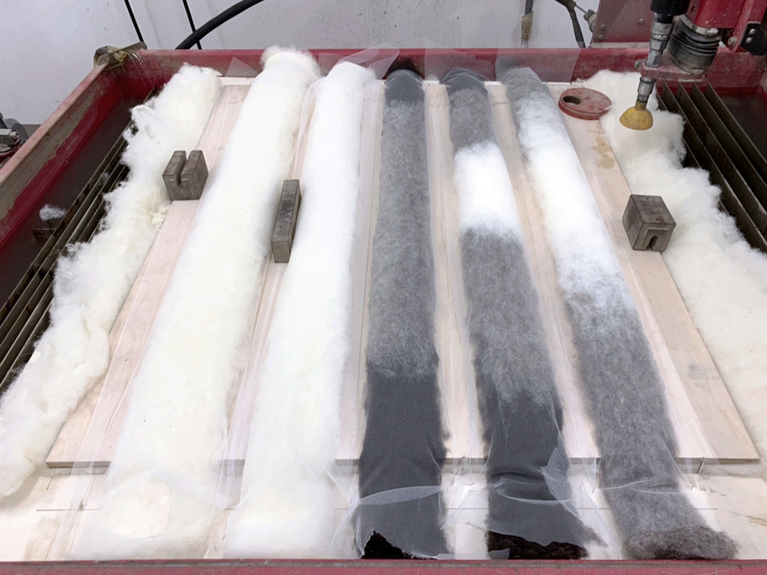 Production of the Wool Strips Façade