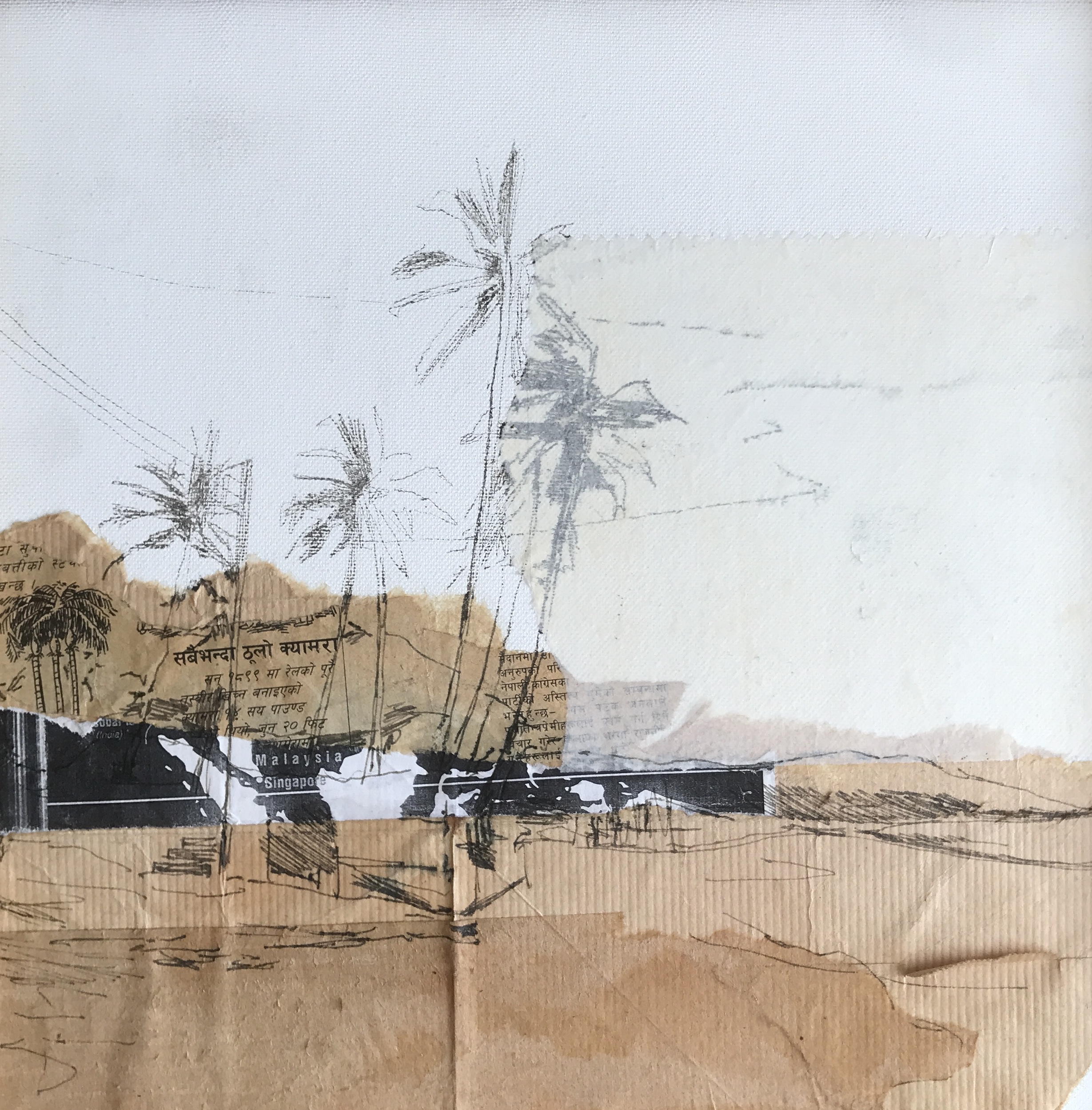 "Anjuna Beach" 2002 Mixed Media on Canvas 30x30 cm