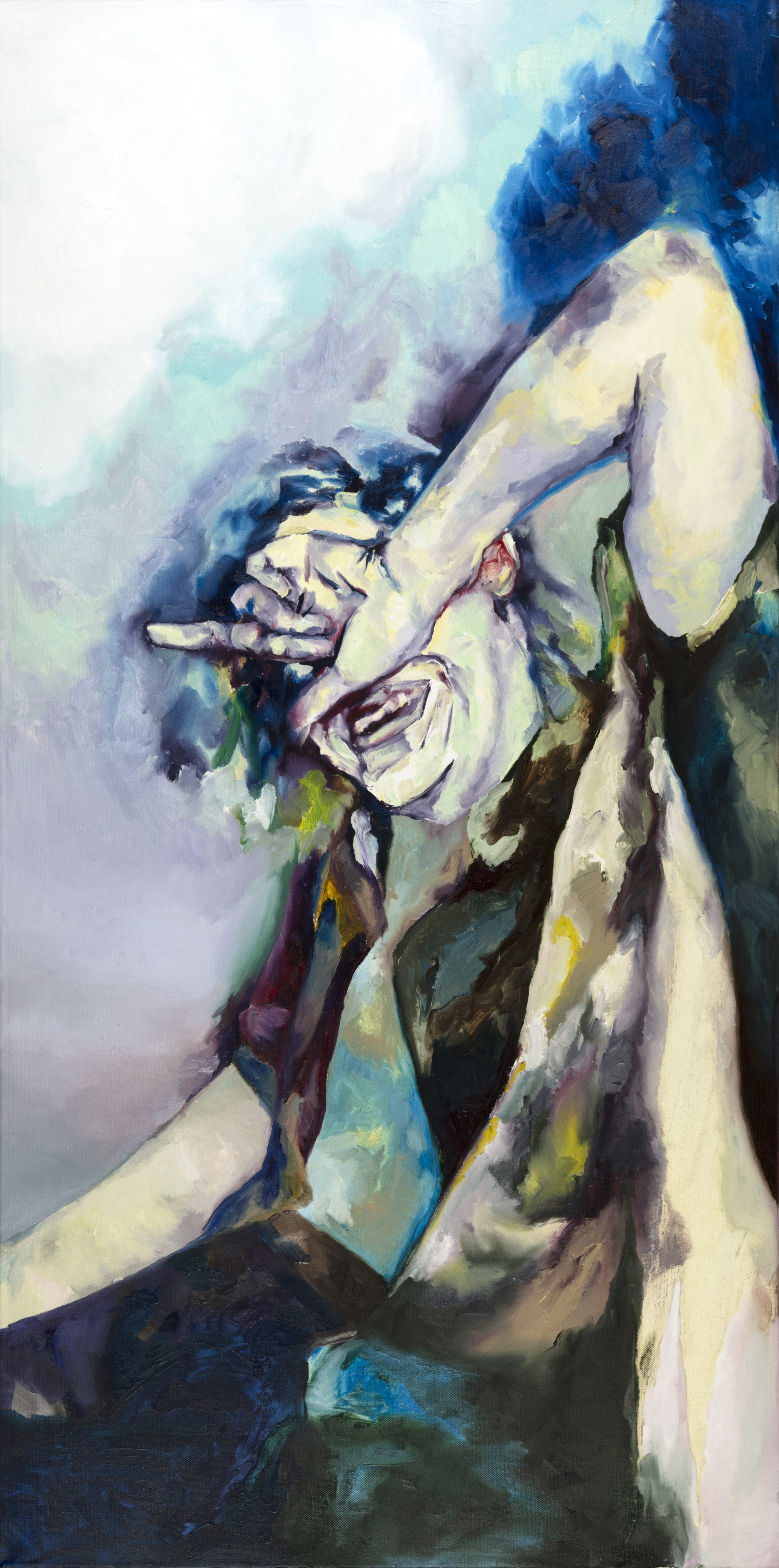 A melancholic party 2/2, Oil on linen, 120 x 60, 2020