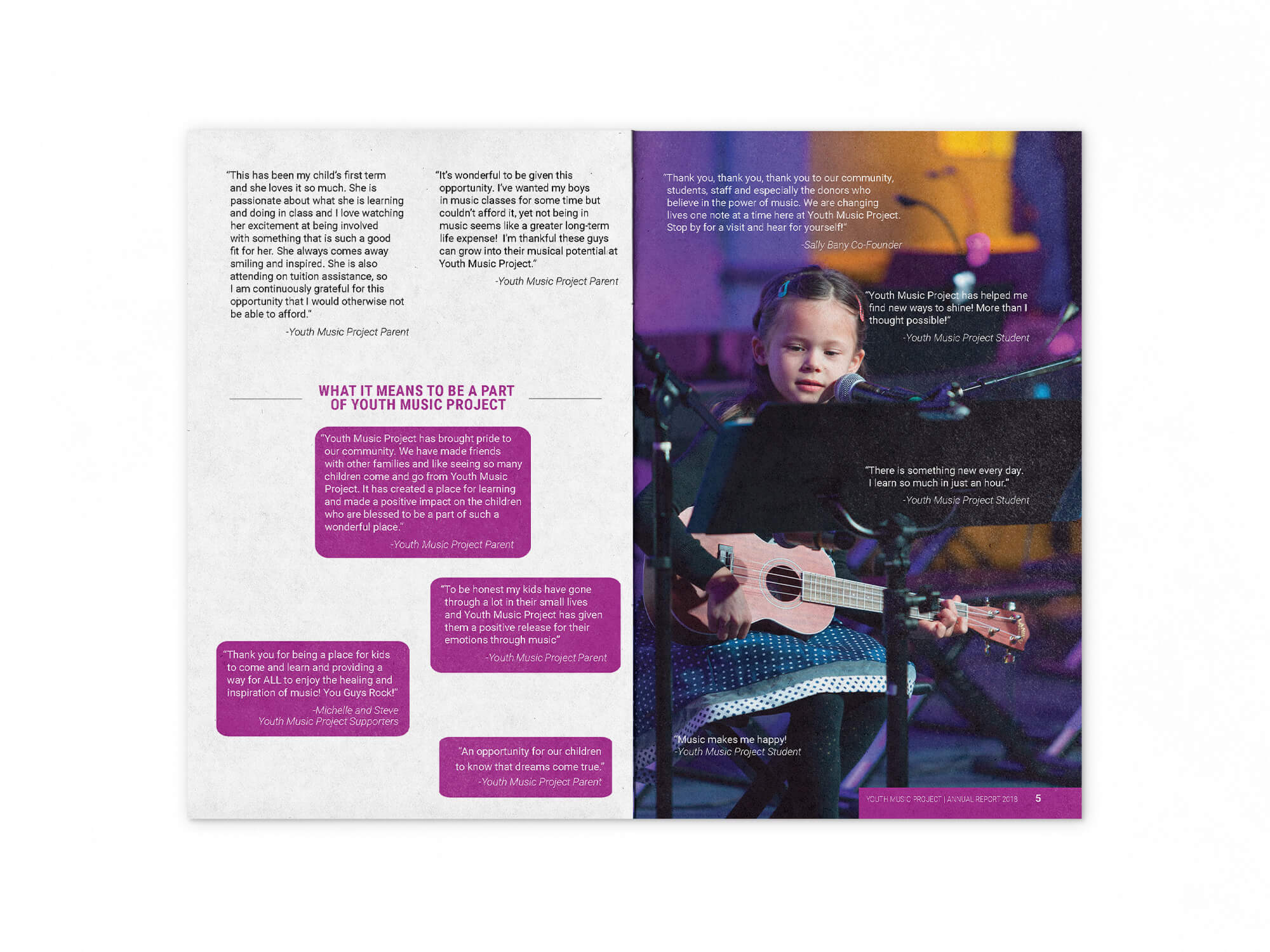 Mockup of community continued page of 2018 annual report