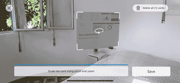 Rotating, scaling and dragging a report card in "Pinning" mode.