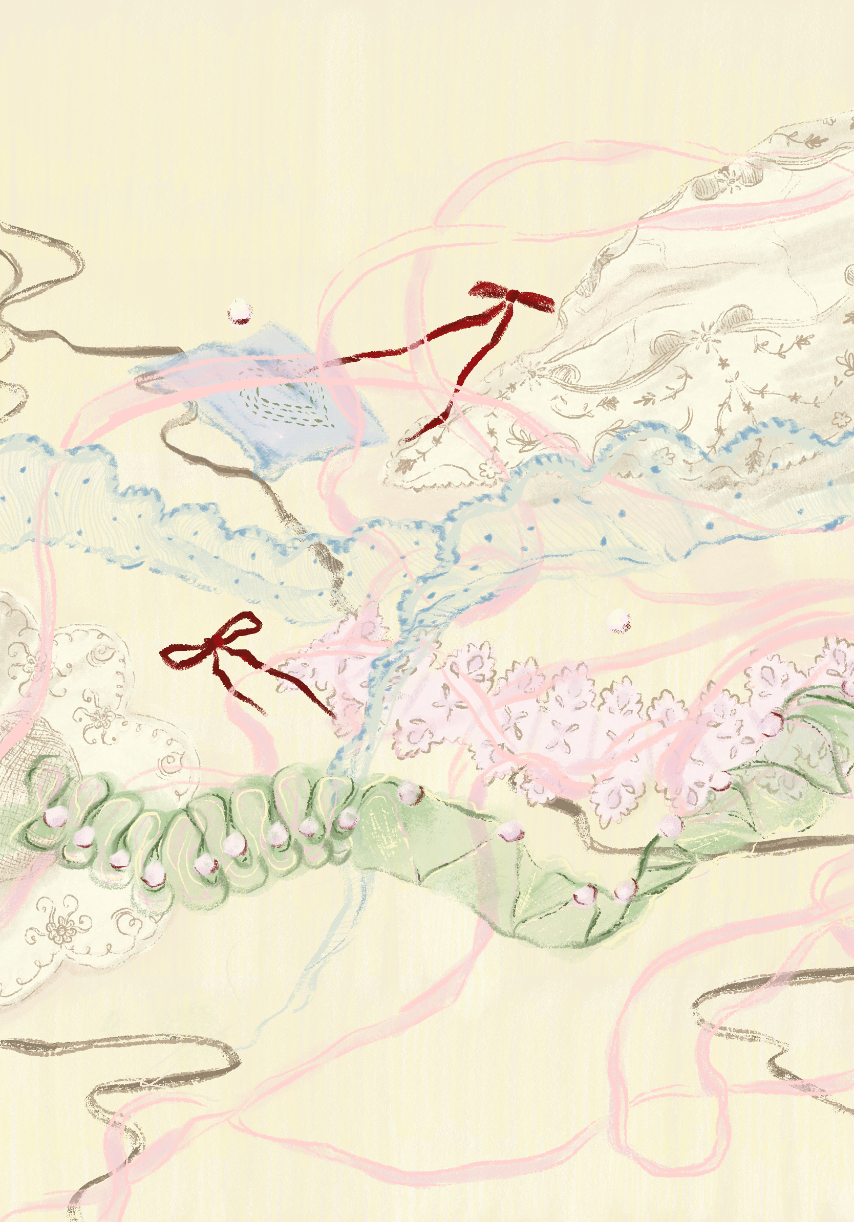 "Ribbon Trim," personal work (digital illustration)