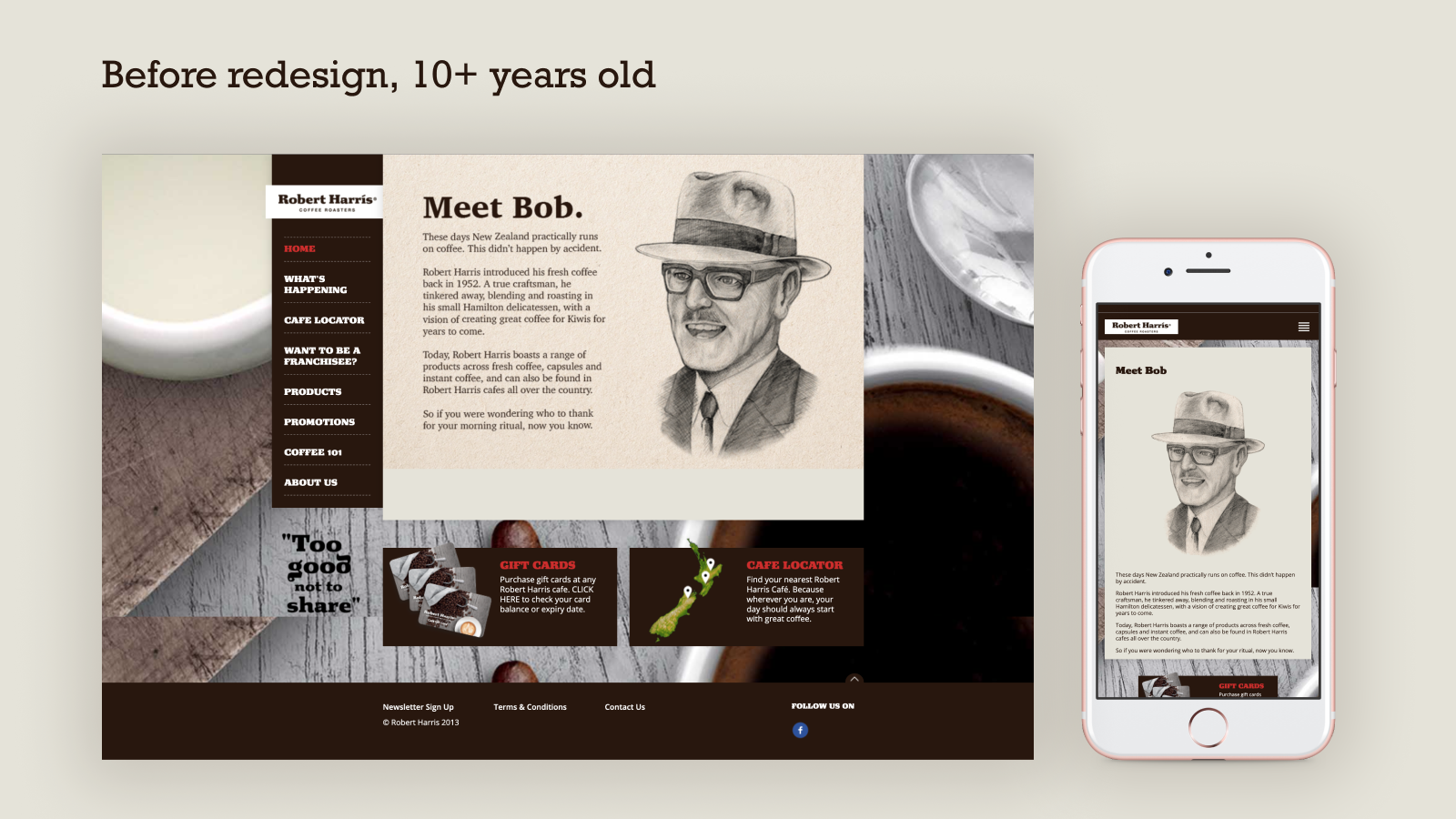 Original Robert Harris website, before my redesign. 10+ years old.