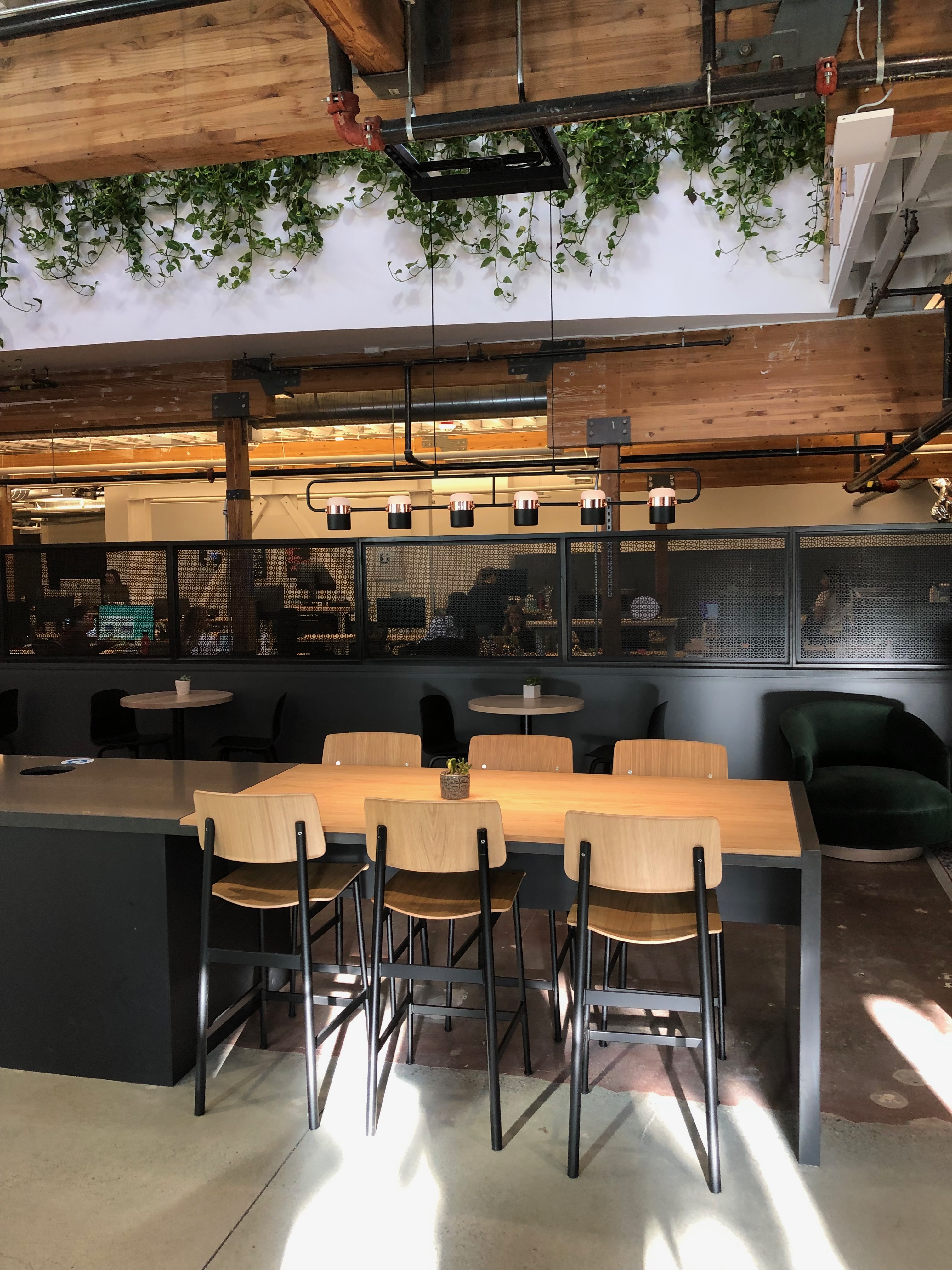Photograph of seating at coffee bar
